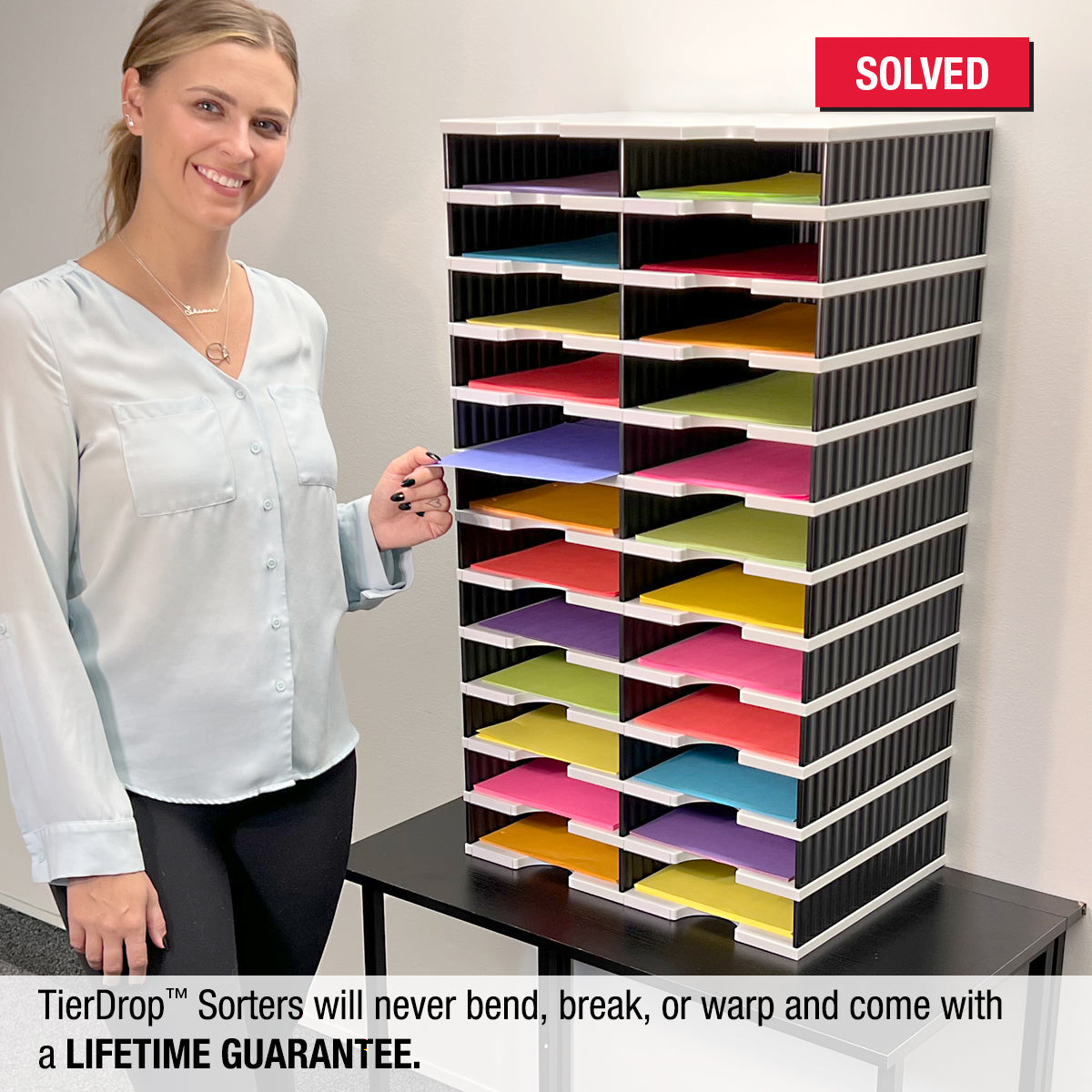 Ultimate Office TierDrop™ 24-Slot Organizer - Perfect for 19w Literature, Forms, Mail & Classroom Supplies | Ideal for Teachers, Offices & Home Organization