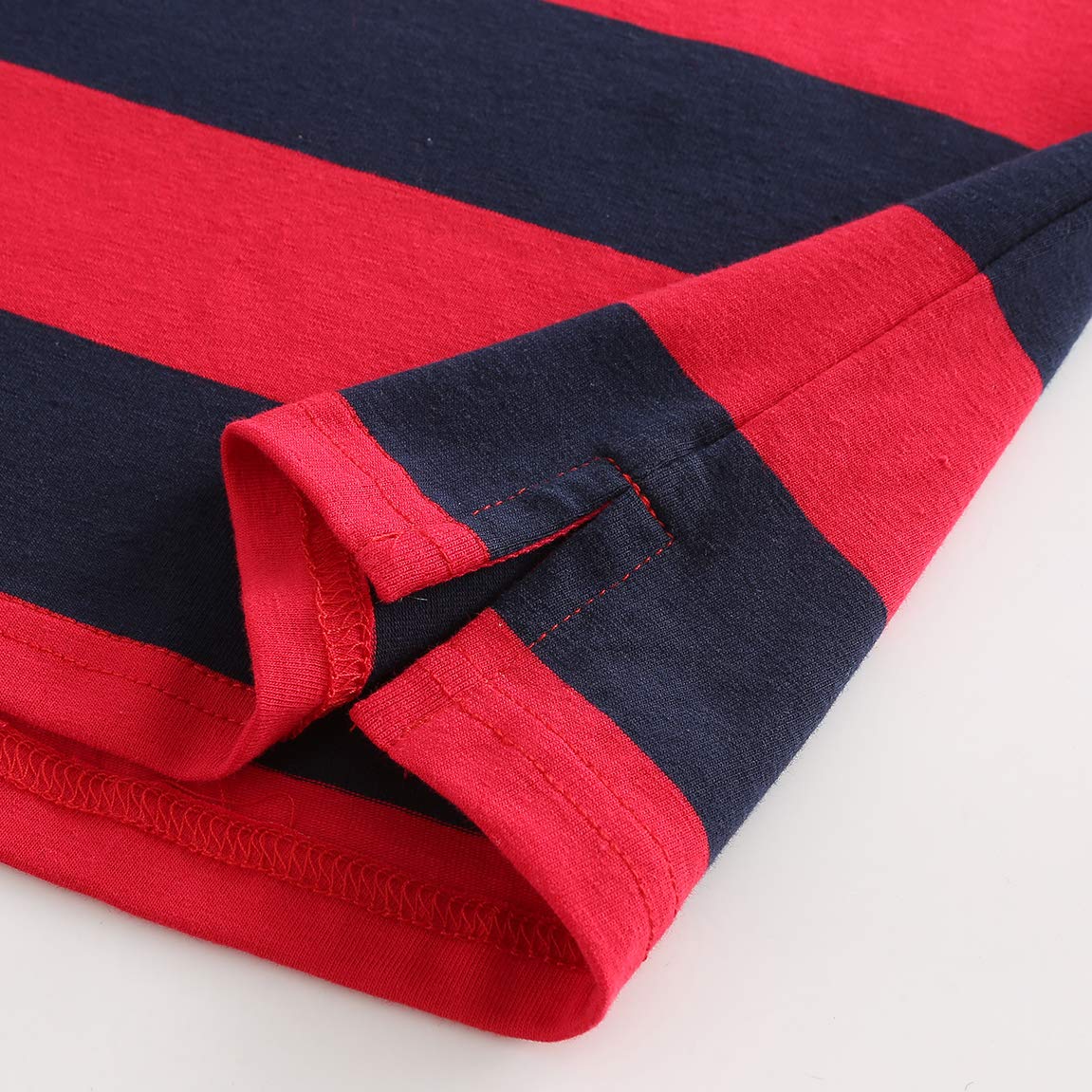 HowJoJo Boys Cotton Long Sleeve Striped Polo Shirts - Casual School Wear & Outdoor Activities