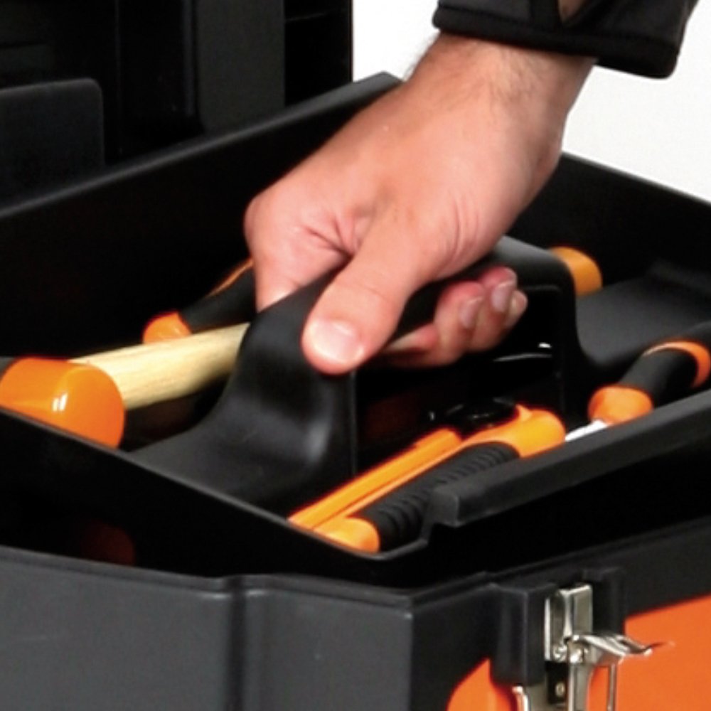 Beta C42S 2-Module Rolling Metal Tool Box Trolley with Detachable Tool Box & Telescoping Handle - Heavy Duty Portable Tool Storage for Mechanics, Construction, and DIY Projects