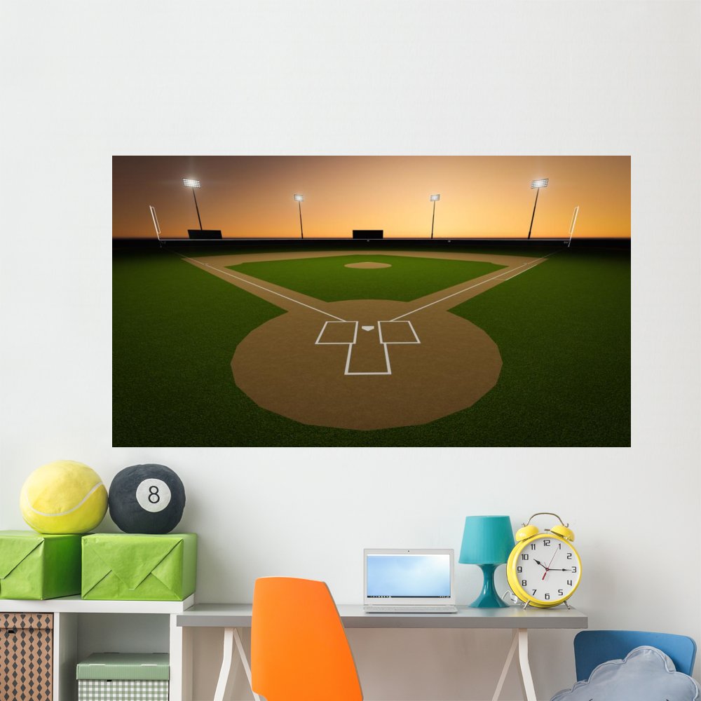 Baseball Stadium Wall Decal - 72x41 Inch Large Peel and Stick Sports Wall Sticker | Perfect for Bedroom, Game Room & Man Cave Decor