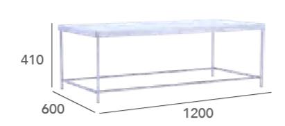 Modern Rectangular CAMEO Coffee Table with Mirror Top - 1.2M Length - Perfect for Living Room, Lounge & Office Decor