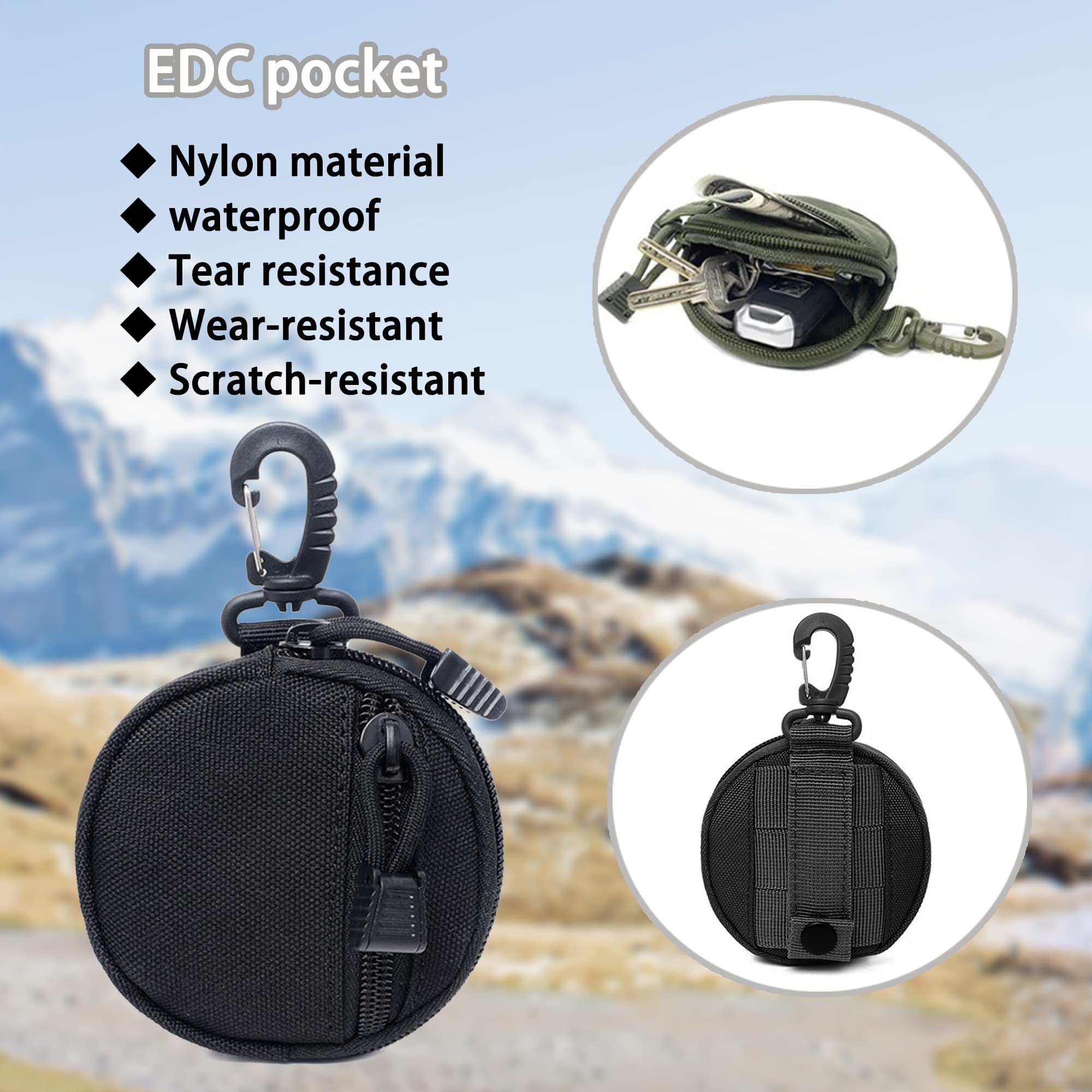 Tactical Hip Pouch - Durable EDC Pouch for Men, Mini Waist Bag with RFID Protection for Camping, Hiking, Travel & Outdoor Activities | Compact Tactical Wallet & Belt Bag for Essentials Storage