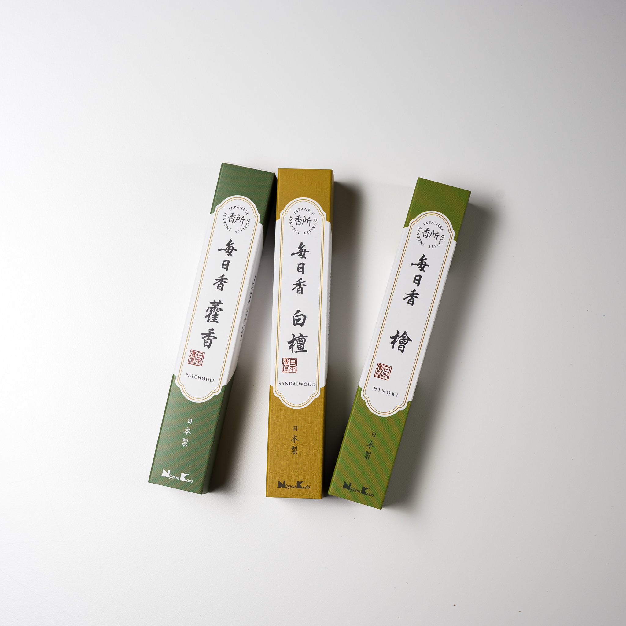 Nippon Kodo Mainichi Koh Japanese Incense Sticks - 3 Scent Options (Daily Use, Meditation, Relaxation) for Home, Office & Spiritual Practice