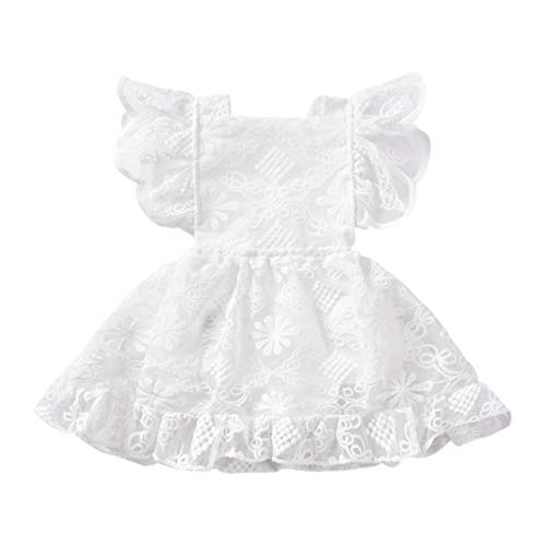 Baby Girl Lace Princess Dress - White Tulle Party Wedding Summer Outfit for Special Occasions & Photoshoots