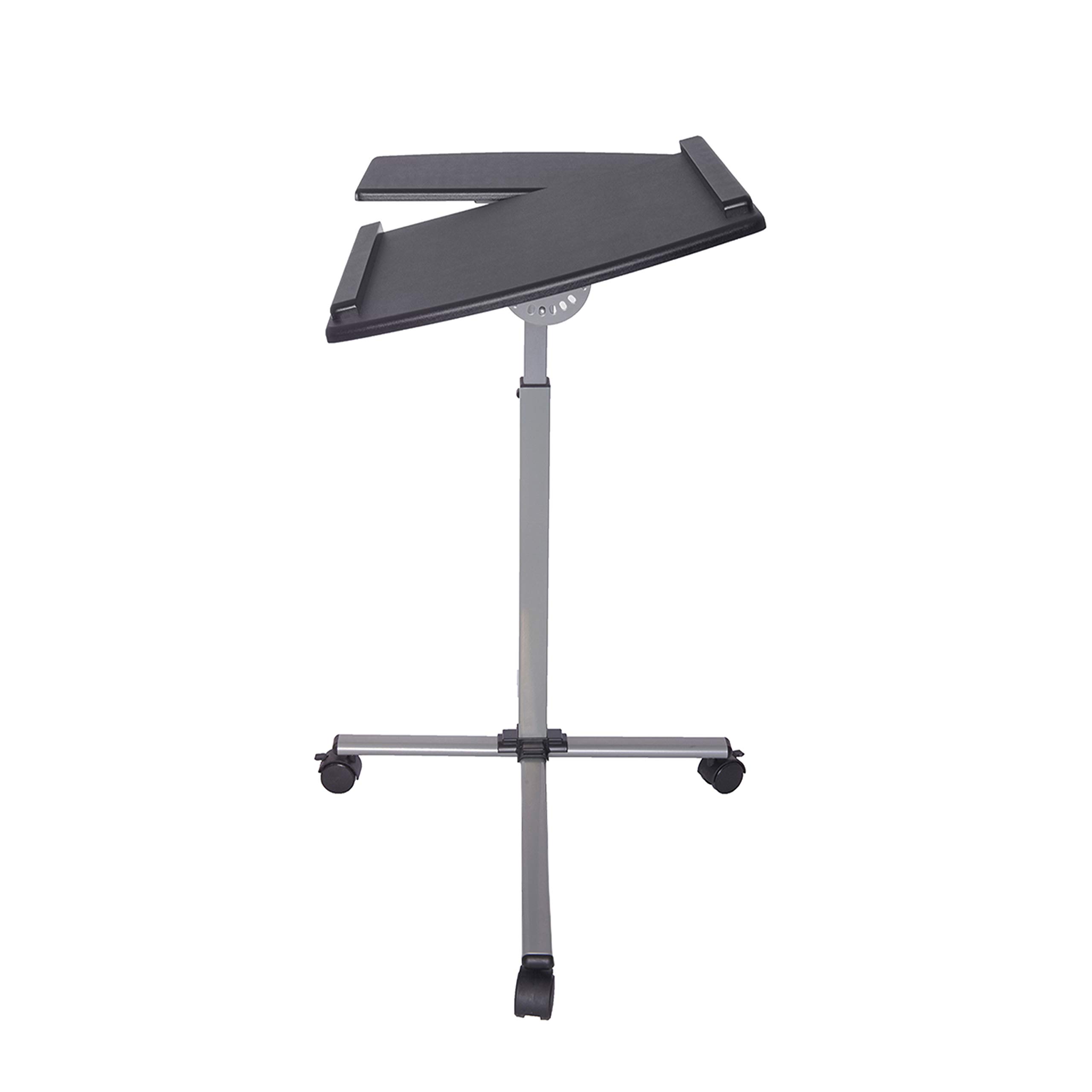 Techni Mobili Adjustable Rolling Laptop Cart with Locking Wheels - Mobile Workstation for Office, Home, or Classroom - Graphite Finish