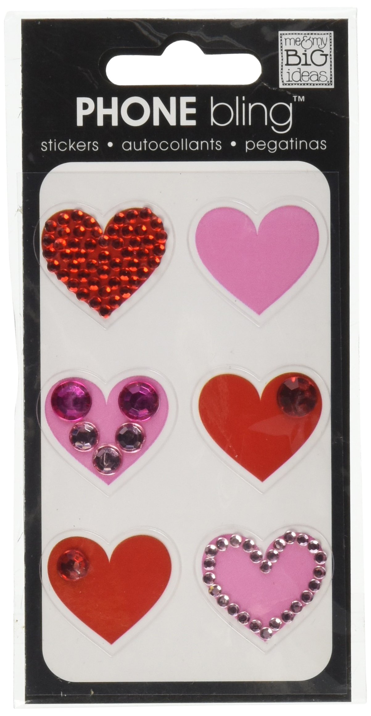 Me & My BIG Ideas Removable Phone Bling - Simple Hearts Cell Phone Embellishments for iPhone & Android | Perfect for DIY Phone Decoration & Personalization