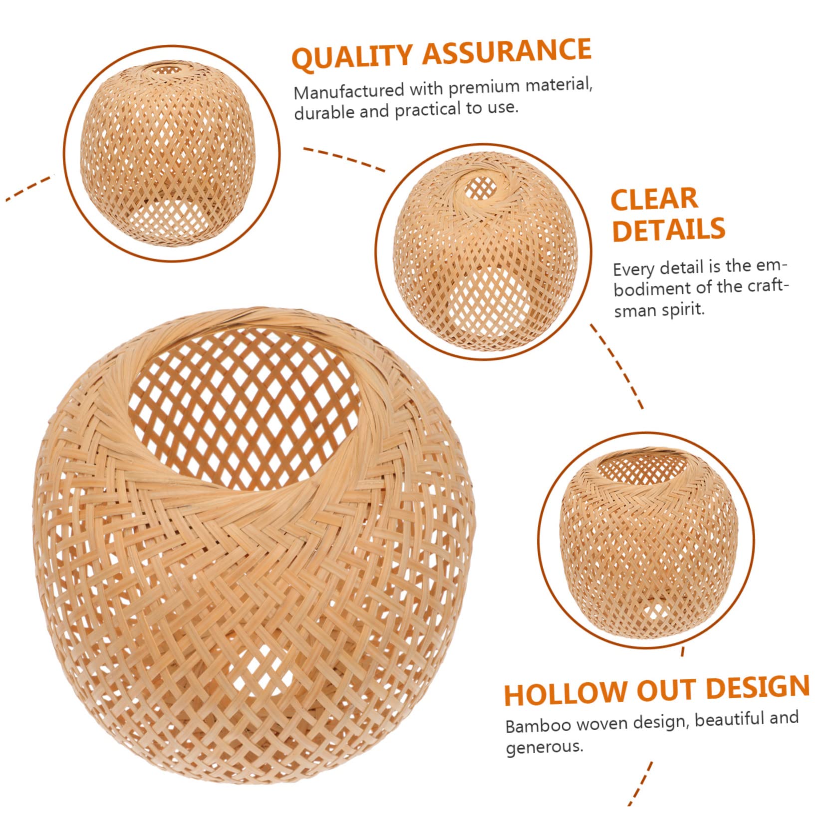 Cabilock 1pc Bamboo Pendant Light Shade - Woven Rattan Lampshade for Kitchen Island, Dining Room & Bar - Cylinder Wicker Light Fixture with LED Bulb - Natural Home Decor Lighting for Farmhouse & Boho Style