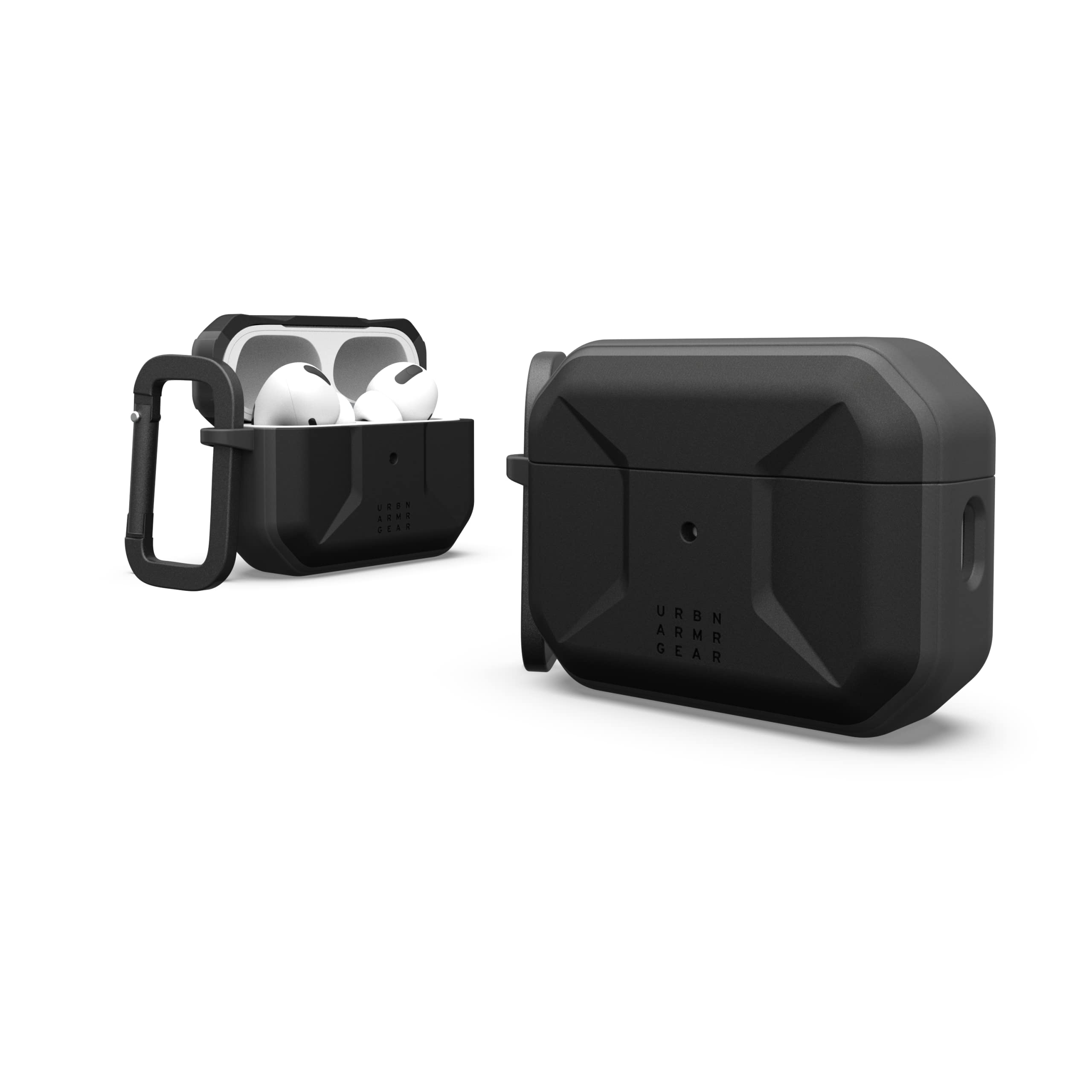 UAG Rugged Slim Protective Case for AirPods Pro 2nd Gen (2022) - Water Resistant Cover with Detachable Keychain | Civilian Black | Perfect for Outdoor Activities, Travel & Daily Use
