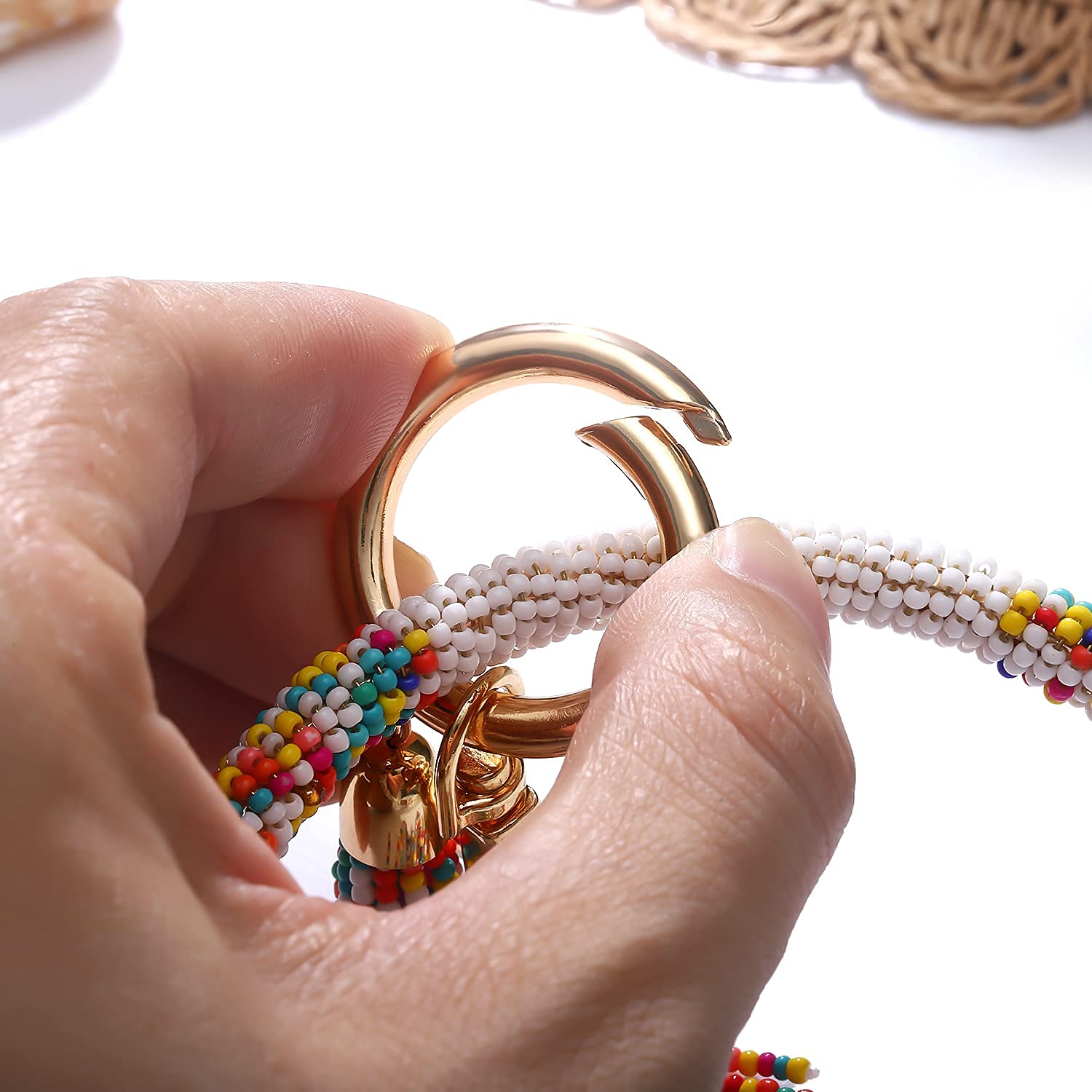 Handmade Beaded Keychain Bracelet for Women - Stylish Tassel Key Ring Holder for House & Car Keys - Boho Wristlet Accessory for Everyday Use, Gifts & Travel