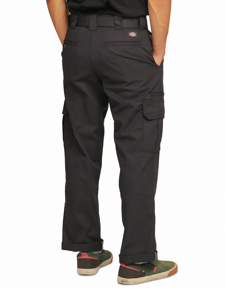 Dickies Regular Fit Twill Cargo Pants for Men - Durable Work Pants with Multiple Pockets - Black - Ideal for Construction, Hiking & Outdoor Activities