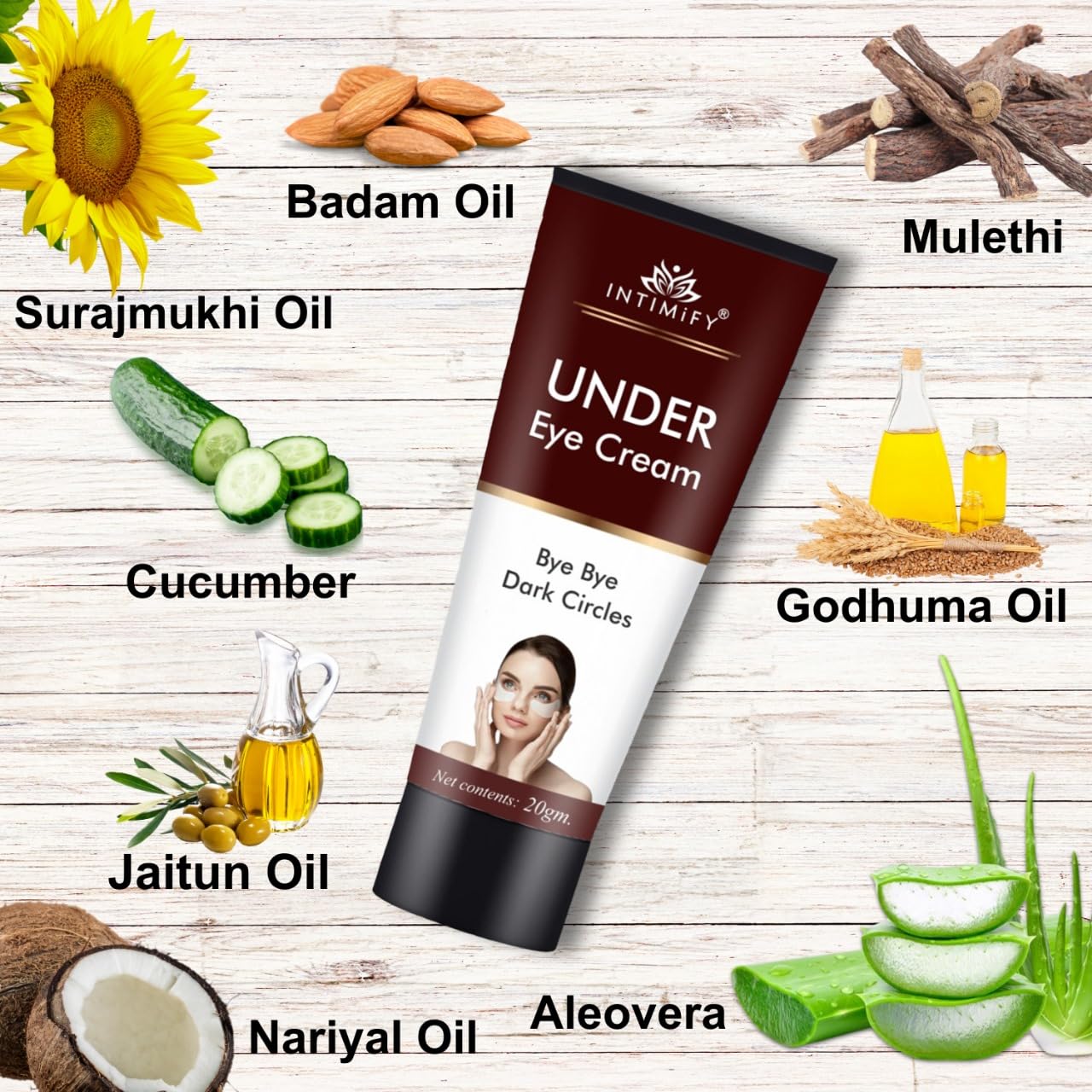 Premium Under Eye Cream for Dark Circles & Wrinkles - 20g Dark Circle Removal Treatment for Women & Men | Hydrating Eye Care Solution for Puffiness, Fine Lines & Fatigue | Day & Night Use for Brighter Eyes