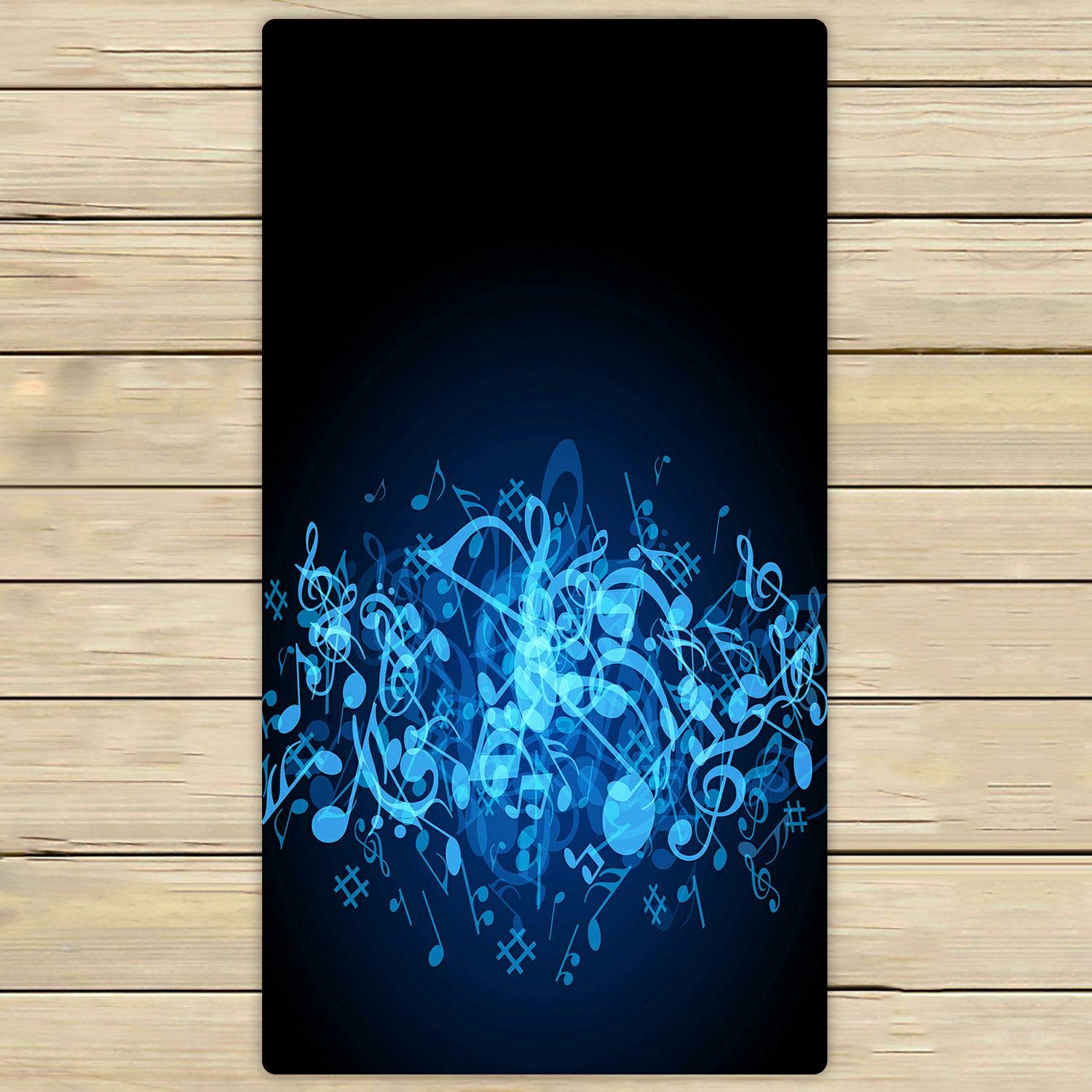 ABPHQTO Blue Music Note Beach Towel 30x56 Inch - Soft, Absorbent & Quick-Dry for Pool, Bath, Spa, Travel & Outdoor Activities