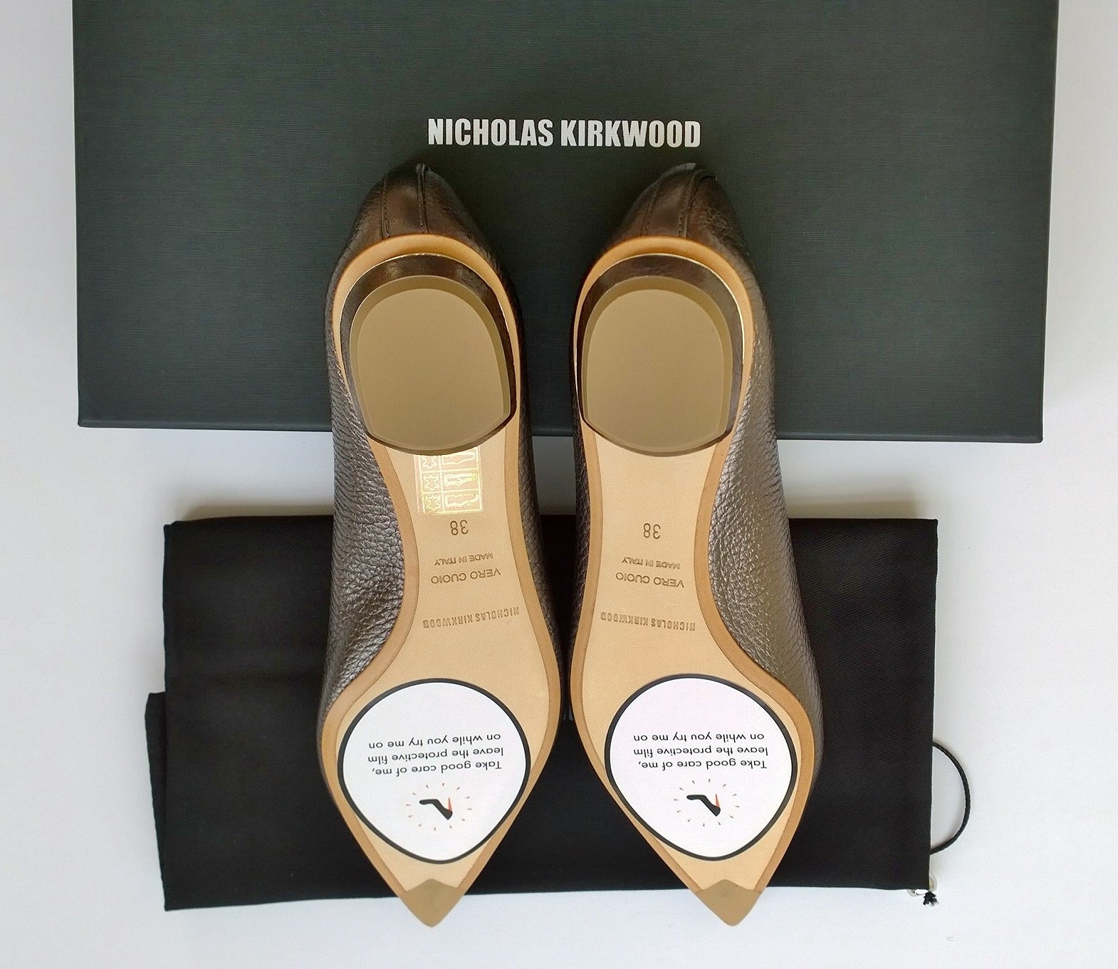 Nicholas Kirkwood Beya Loafers in Pewter Metallic Leather - Women's Luxury Slip-On Shoes for Office & Evening Wear - New in Box