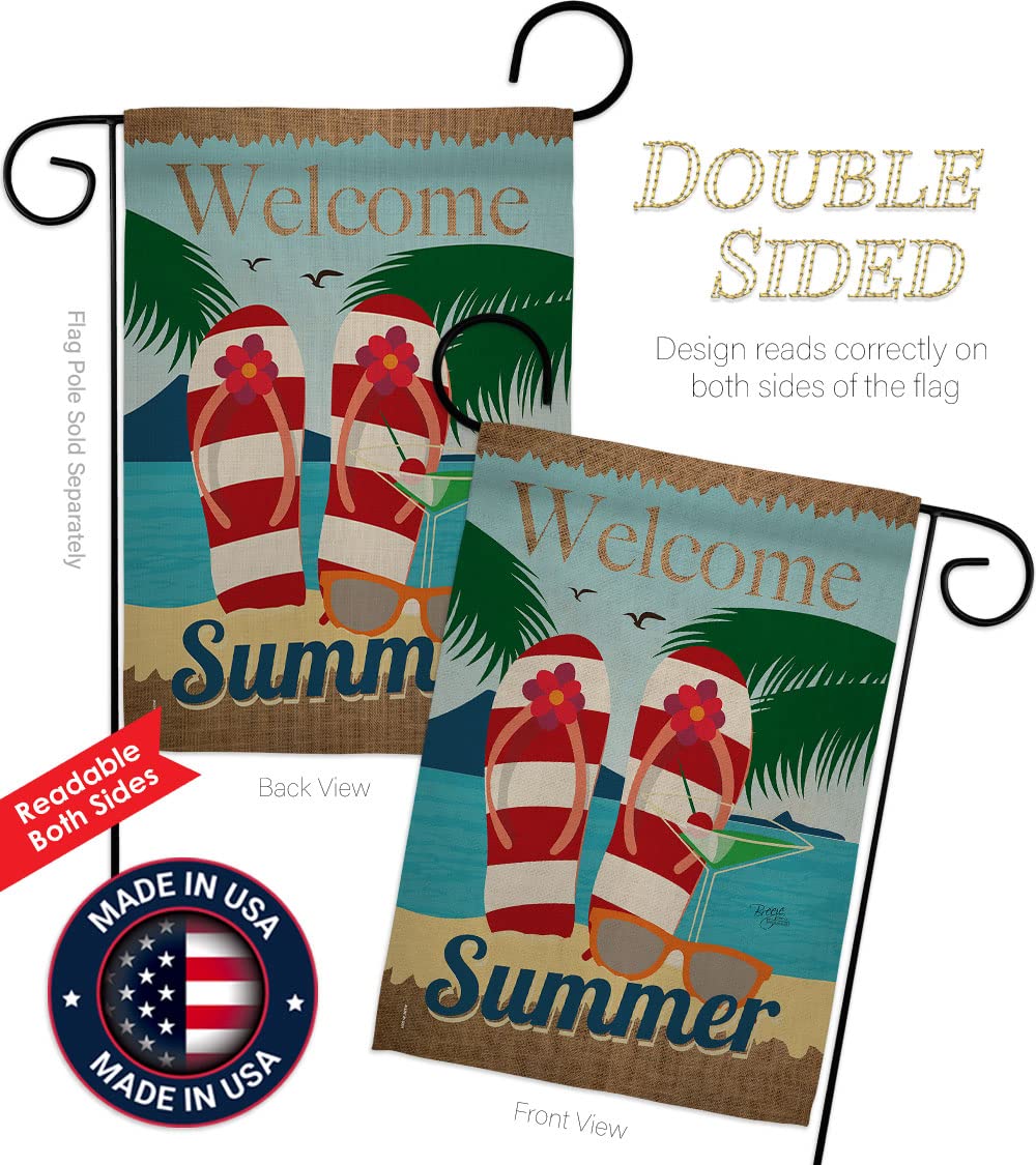 Breeze Decor Summer Fun Vertical Garden Flag - 13x18.5in for Outdoor Decor