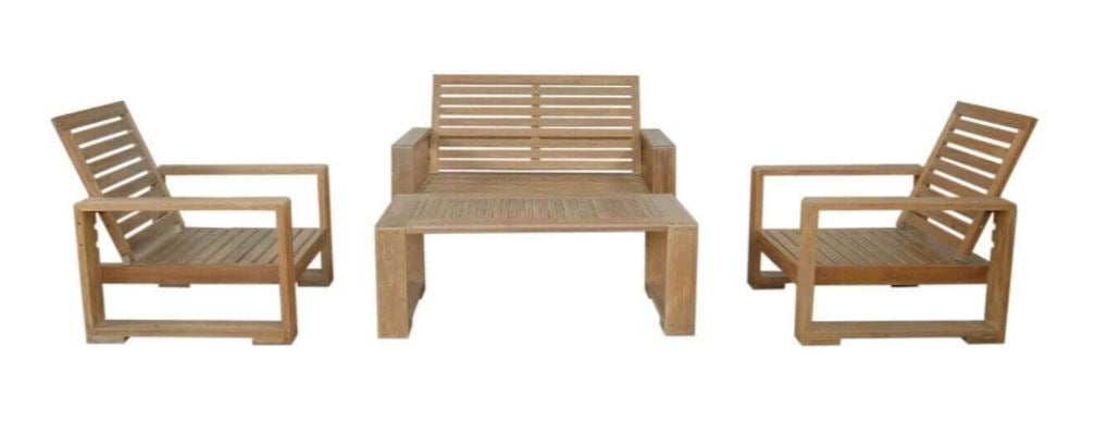 Anderson Teak Capistrano 5-Piece Deep Seating Loveseat Set 141 - Outdoor Patio Furniture for Garden, Poolside & Backyard Relaxation