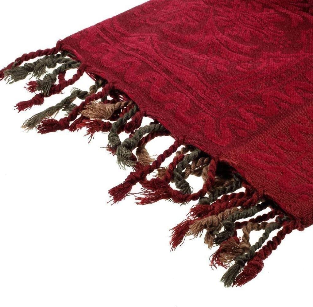 Soft Chenille Throw Blanket with Tassels - 86