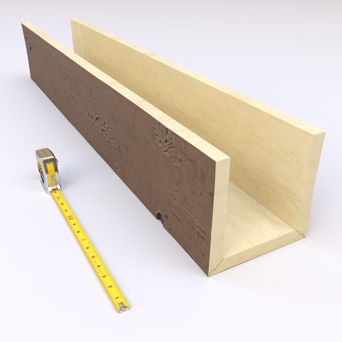 Ekena Millwork BMKP3C0040X040X096ZD 3-Sided U-Shaped Knotty Pine Endurathane Faux Wood Ceiling Beam - 4