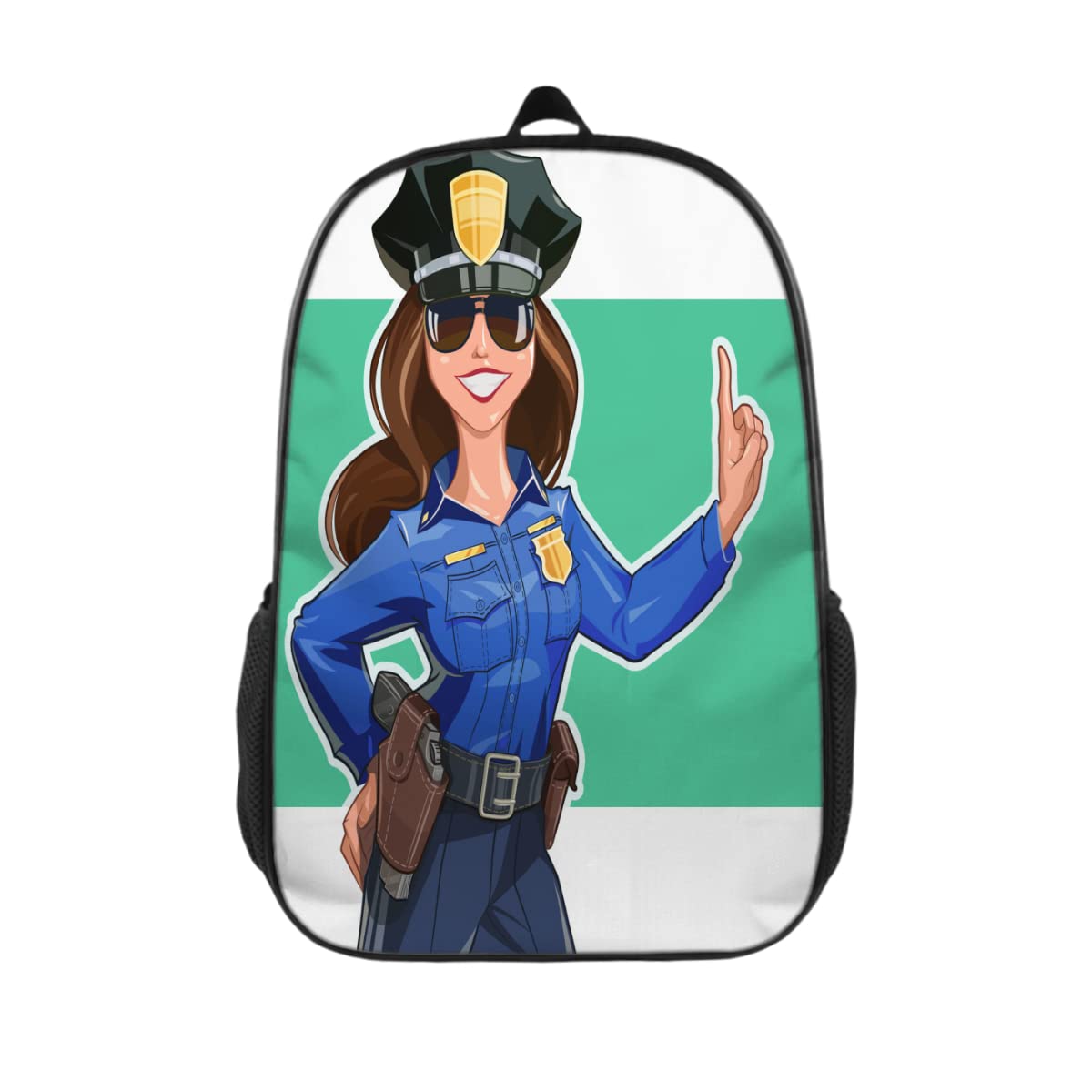 Stylish School Backpack Set for Girls & Boys - Police Officer Uniform Design for Outdoor Travel, Hiking & Leisure Activities | Durable Backpack for Kids & Teens
