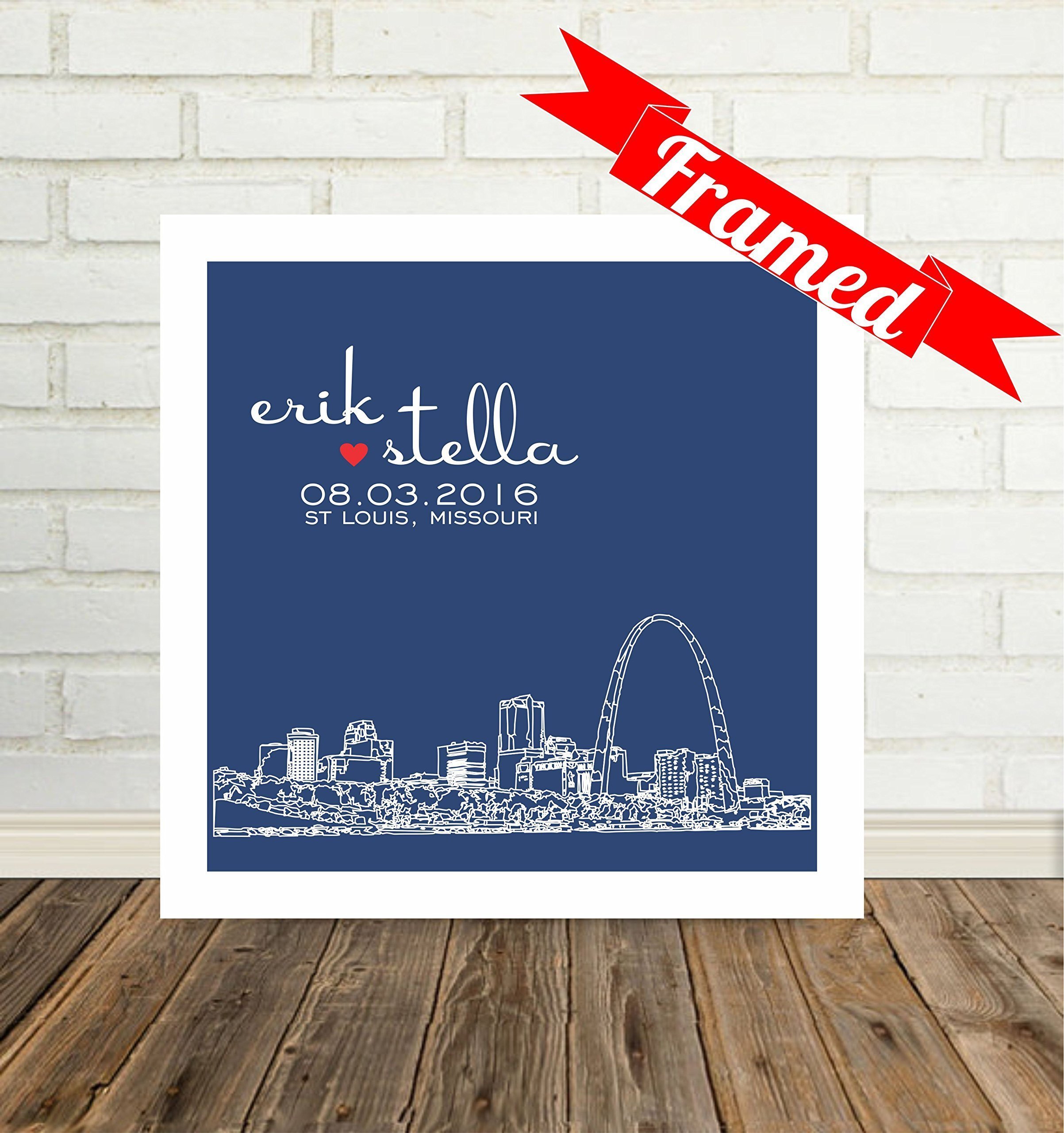 Brooklyn New York Skyline Framed Art Print - Unique Wedding Gift for Couples, Personalized City Art Available Worldwide | Perfect for Anniversaries, Home Decor & Office Wall Art