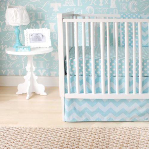 Zig Zag Baby 2-Piece Crib Bedding Set - Soft Aqua Blue Nursery Bedding for Boys & Girls | Perfect for Newborns, Infant Cribs & Nursery Decor