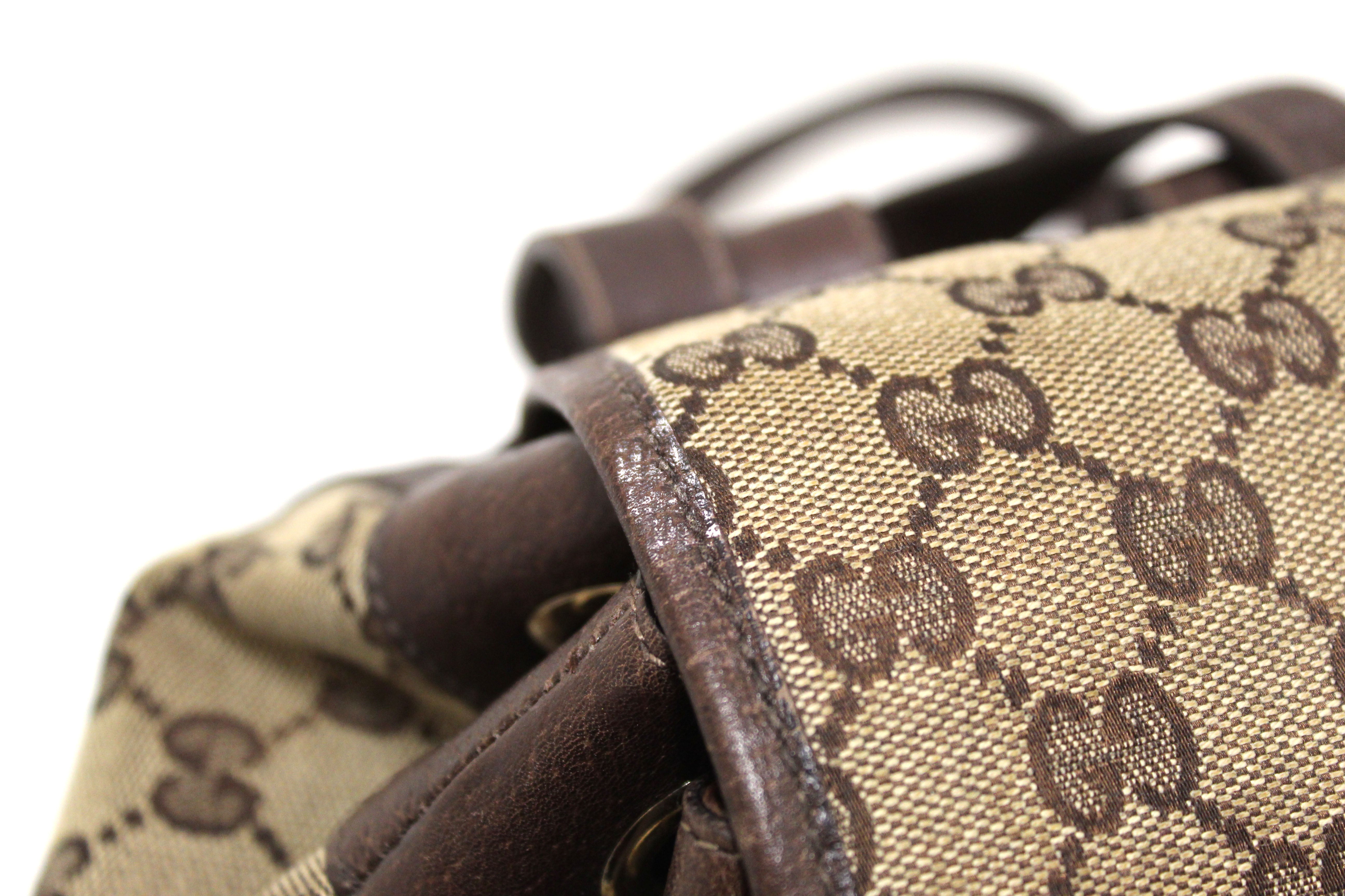 Authentic Gucci GG Fabric Abbey Backpack in Brown - Stylish Luxury Backpack for Women, Perfect for Travel, Work & Everyday Use