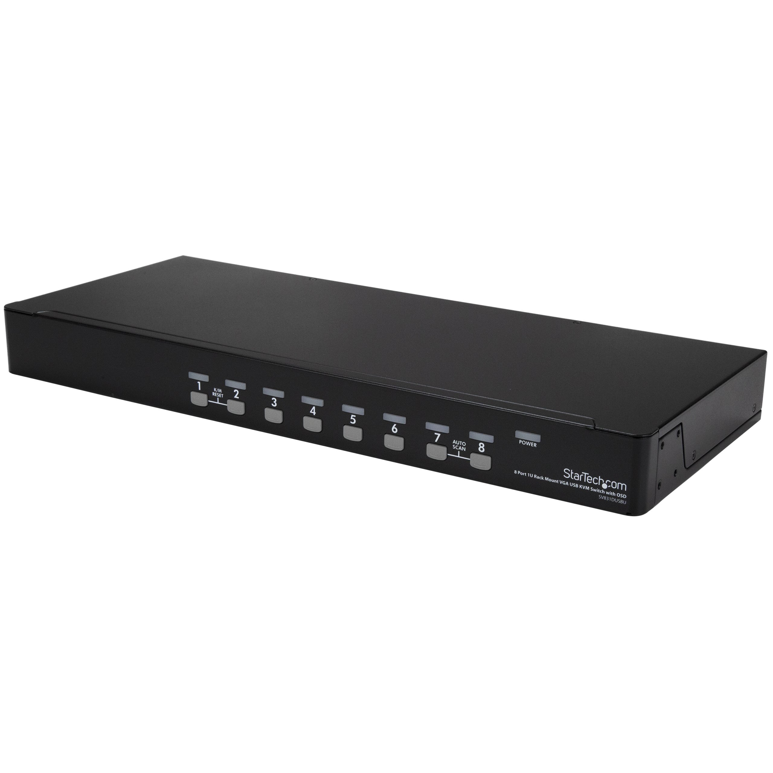 StarTech.com 8 Port 1U Rackmount USB KVM Switch Kit with OSD, Cables & VGA Support - TAA Compliant (SV831DUSBUK) for Server Rooms, Data Centers & IT Management