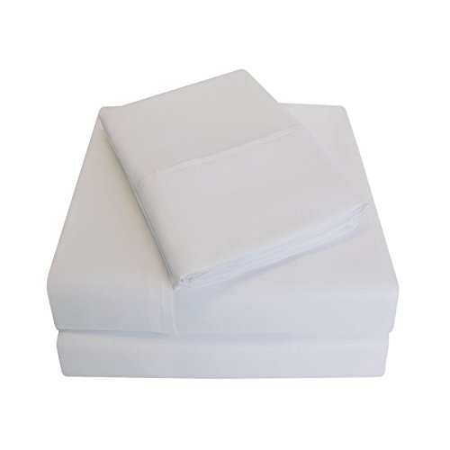 Premium 100% Cotton California King Sheet Set - 4-Piece Luxury Solid Basket Weave Embossed Bedding with 2 Pillowcases, Soft & Breathable White Sheets for Master Bedroom, Hotel-Style Comfort