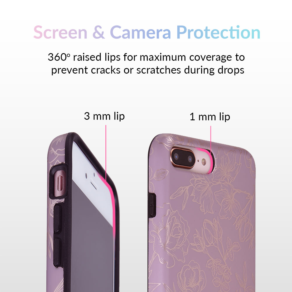 Dusty Rose Chrome Floral iPhone Case - Elegant Protective Phone Cover for iPhone 13/14/15 Pro Max - Perfect for Women, Girls, Daily Use, Gift Giving & Special Occasions