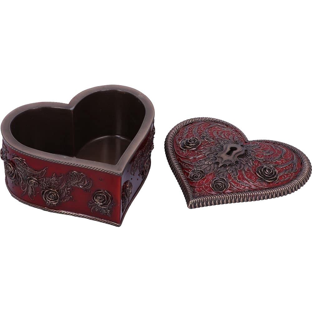 Nemesis Now Heart and Key Baroque Gothic Romance Box by Vincent HIE - Elegant Jewelry Storage for Gothic Lovers, Perfect for Home Decor and Gift Giving