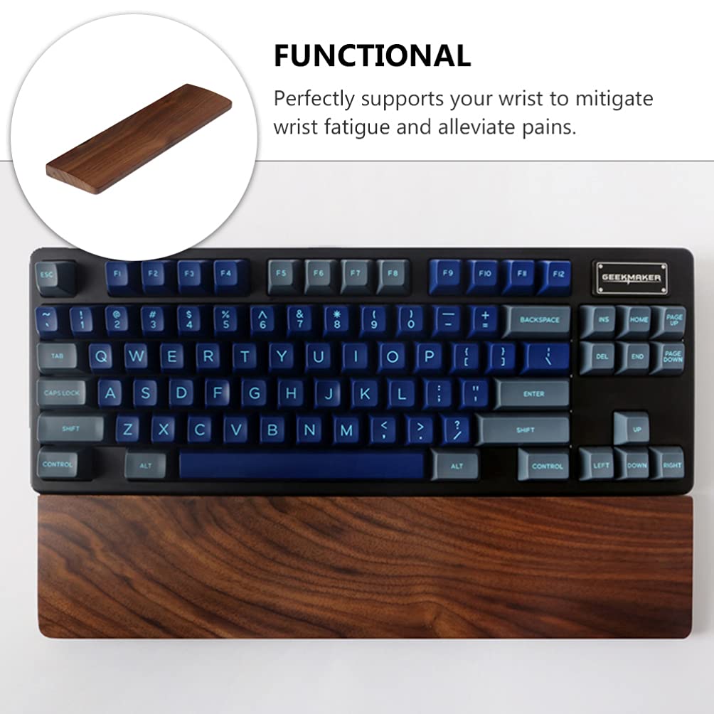 Ergonomic Wooden Keyboard Wrist Rest - Comfortable Hand & Wrist Support Pad for Laptop & Computer - Perfect for Office, Gaming & Long Typing Sessions