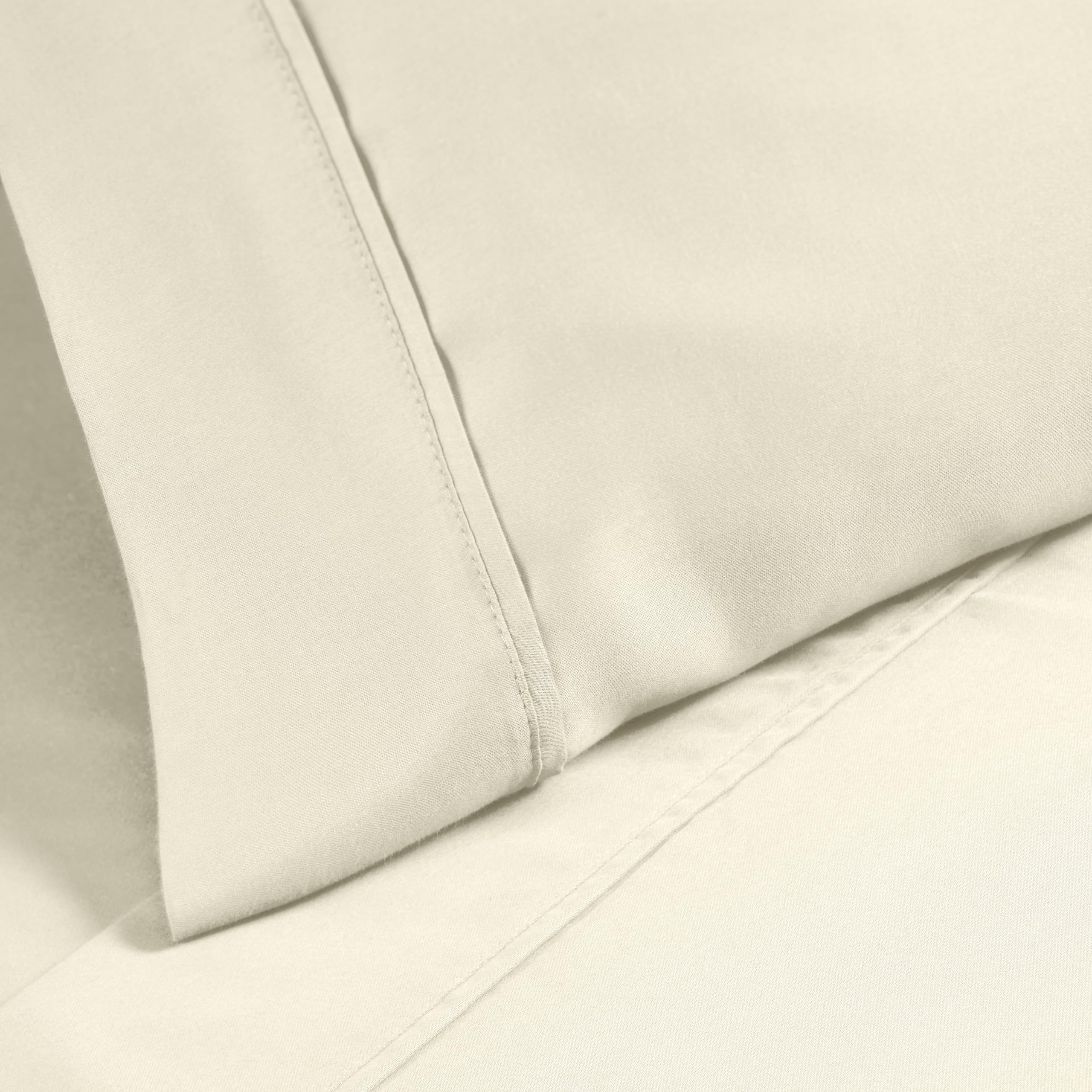 Premium Cotton-Blend 2-Piece Solid Pillowcase Set - Standard Size (20x26 inches), Ivory White | Soft Bedding for Home, Hotel & Guest Room Decor