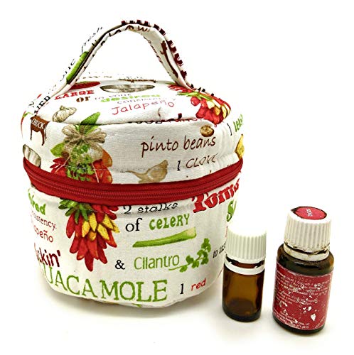 5ml & 15ml Essential Oil Diffuser Bag Orb - Portable Aromatherapy Case for Travel, Airplane Carry On & Home Storage (Garden Veggies Design) - Perfect for Yoga, Meditation & Relaxation