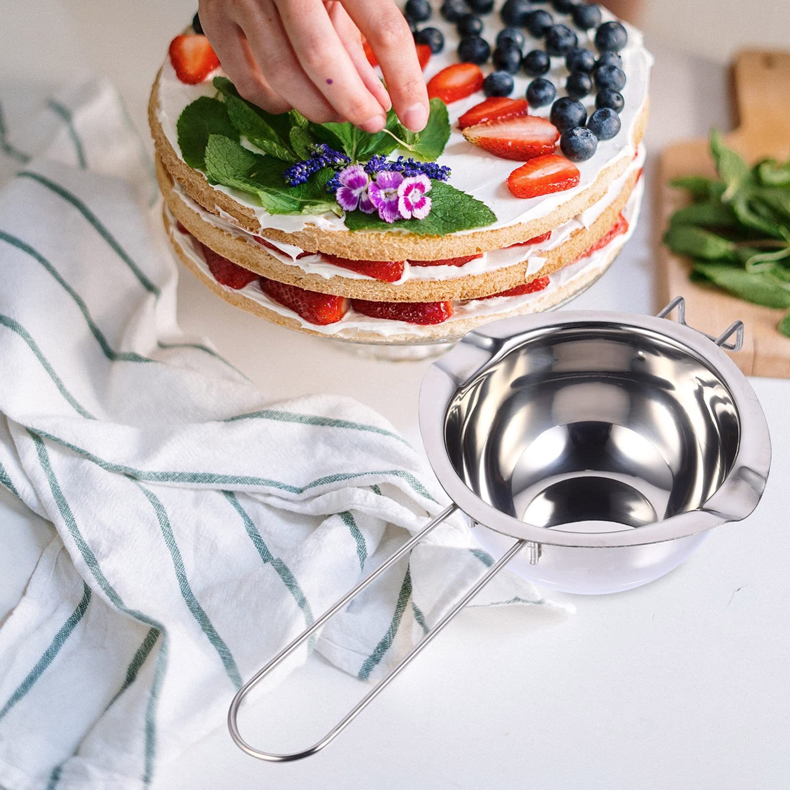Hemoton 1 Set Lightweight Camping Cookware - Portable Stainless Steel Pot, Milk Pan & Cooking Tools for Hiking, Backpacking, Picnic & Outdoor Adventures - Perfect for Campfire Cooking, RV Trips & Emergency Preparedness