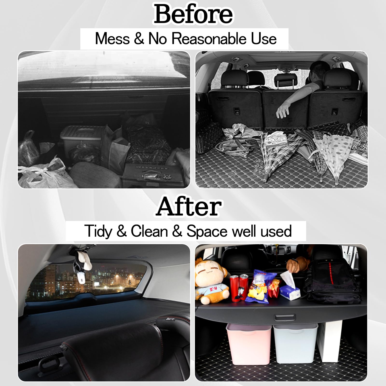 2019-2023 Jeep Cherokee Retractable Cargo Cover - Waterproof Trunk Security Shield, Luggage Protector & Sun Shade | Perfect for Road Trips, Camping & Daily Storage | New Upgrade Accessory
