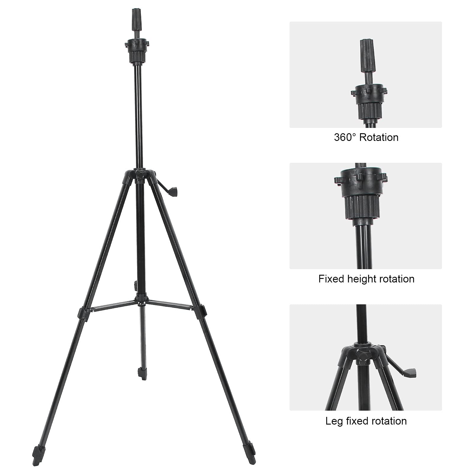 Professional Adjustable Mannequin Head Stand for Hairdressing Training - Anti-Slip Retractable Tripod Base for Barber Shop & Salon Styling Practice - Perfect for Wig Display, Makeup Practice, and Cosmetology Training
