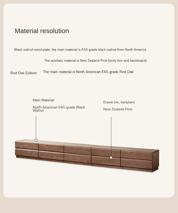 Solid Oak & Black Walnut Wood TV Stand - Rustic Modern Entertainment Center for Living Room, Home Theater & Media Storage