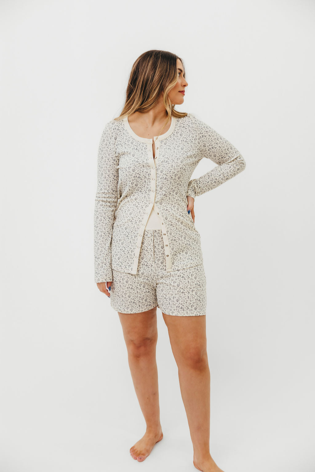 Rori Maternity Pajama Set - Soft Ivory Nursing Sleepwear for Pregnant Women | Bump Friendly & Comfortable for Nighttime and Breastfeeding