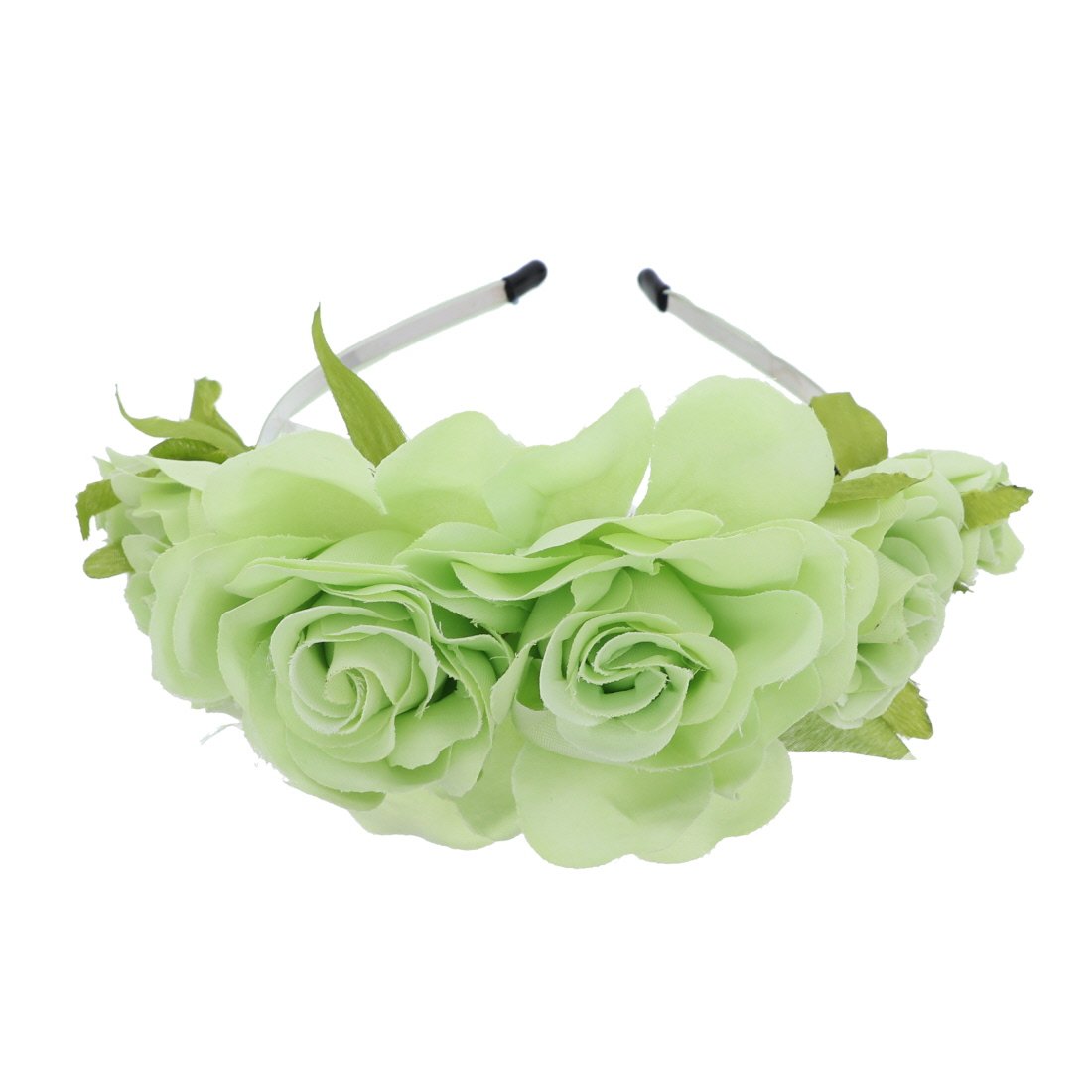 Boho Rose Flower Hair Wreath Headband - Mint Green Floral Crown for Women, Perfect for Weddings, Festivals & Photo Shoots