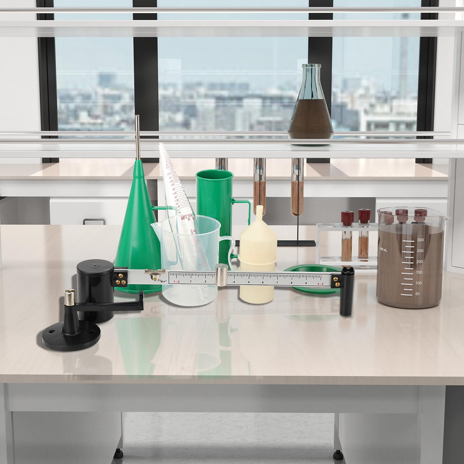 **Professional Slurry Test Kit - Mud Hydrometer, Viscometer, Marsh Funnel & Sand Content Meter for Accurate Mud Testing | Ideal for Drilling, Construction & Soil Analysis**