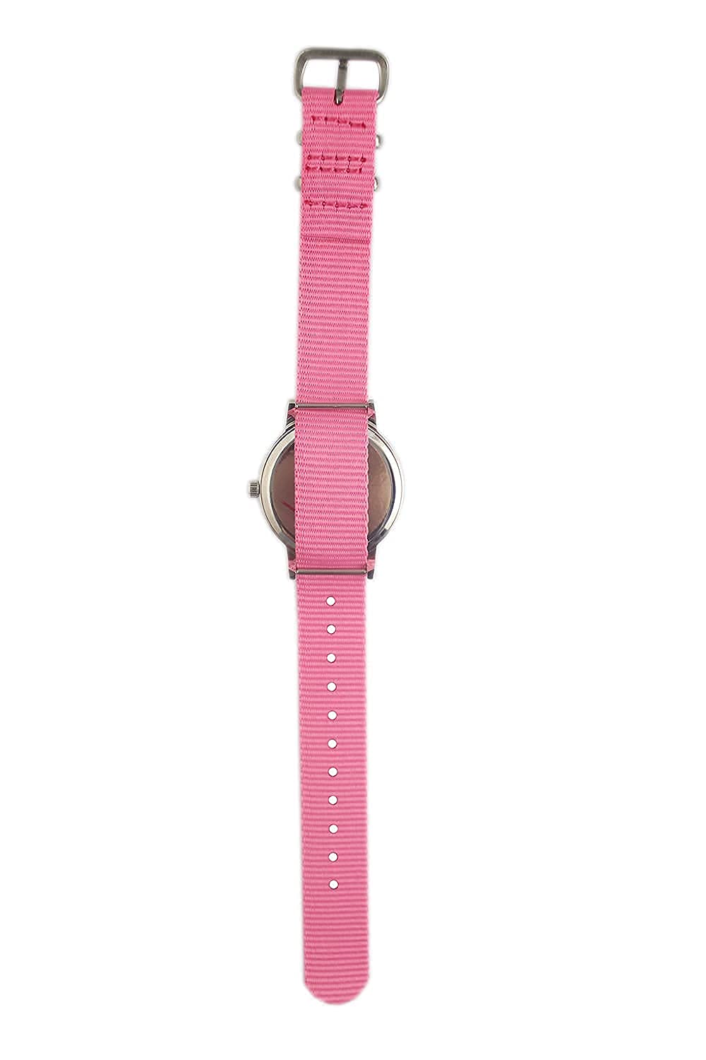 Bigbangbang Kids Analog Watch for Girls Ages 7-10 - Soft Cloth Strap Learning Time Watch for Toddlers & Kindergarten - Pink First Watch to Teach Children How to Read Time - Perfect for School, Playtime & Daily Activities