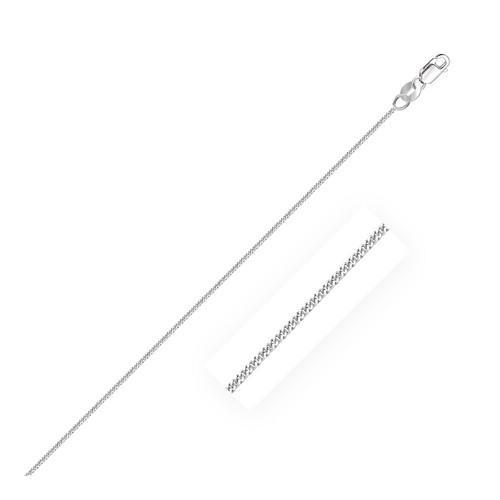 14K White Gold Gourmette Chain 1.0mm Thin 16