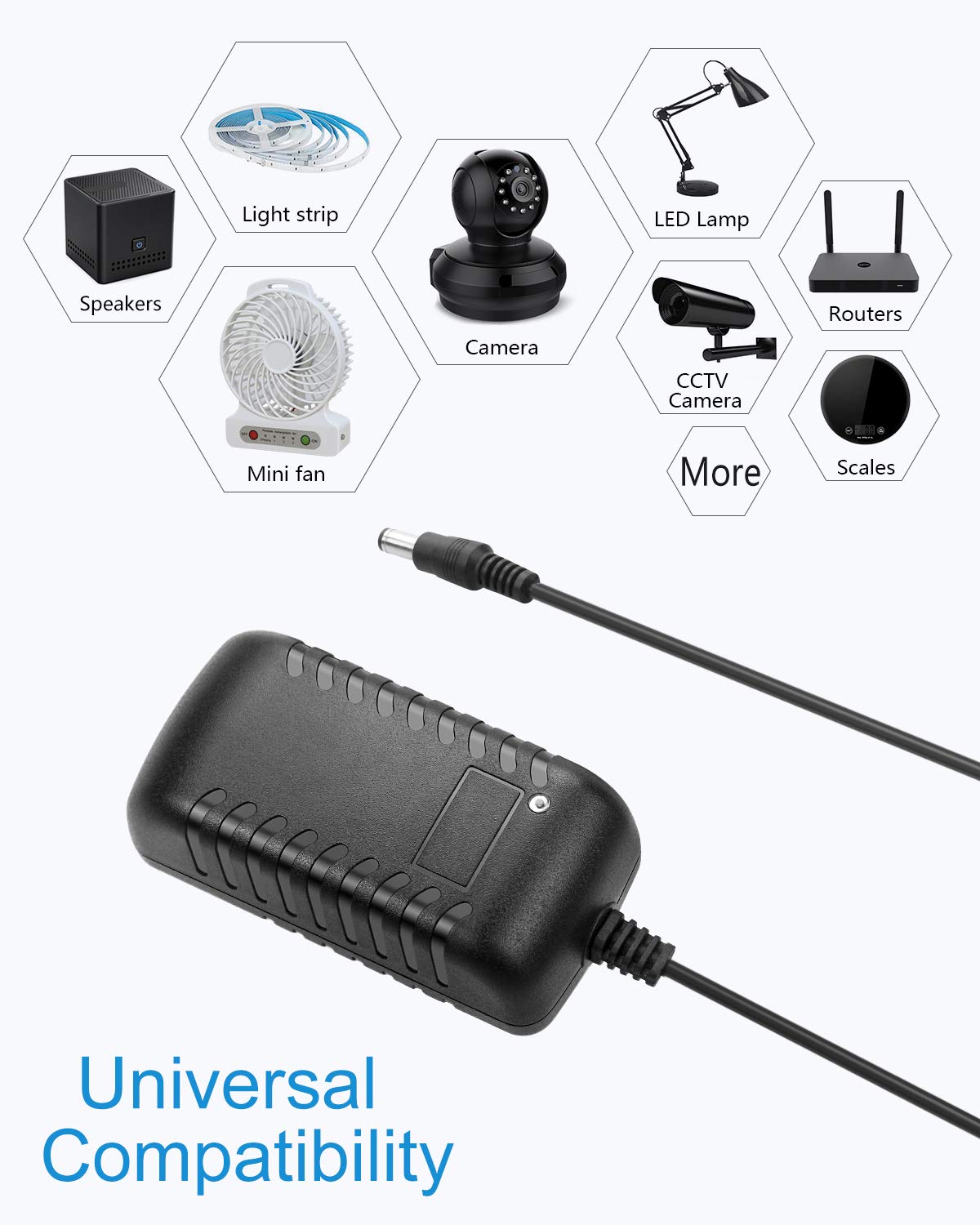 ALITOVE 24V 1A 24W AC/DC Power Adapter - 5.5mm x 2.5mm/2.1mm Tip - Compatible with LED Lights, CCTV Cameras, DC Motors, Water Pumps - 24 Volt Power Supply for Home & Industrial Use (5 Pack)