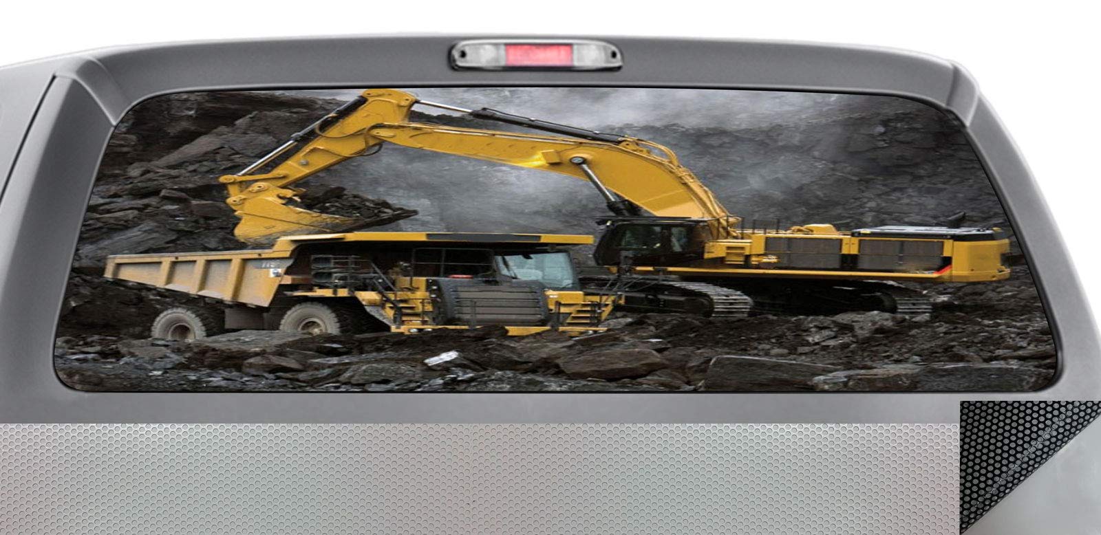 CAT 004 LOADIN Window Wrap Decal Sticker for Caterpillar Excavator & Dump Trucks - Durable Vinyl Decoration for Construction Vehicles & Work Trucks (Perfect for Job Sites & Heavy Equipment Customization)