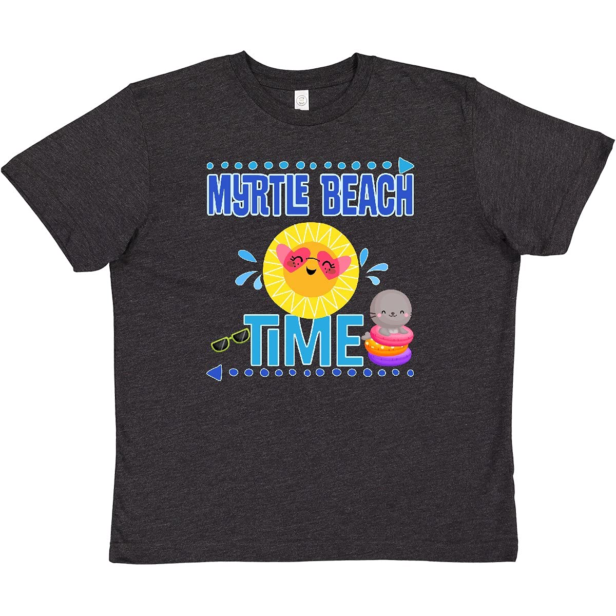 Inktastic Myrtle Beach Vacation Time Youth T-Shirt - Fun Summer Graphic Tee for Kids - Beach Trip Souvenir & Casual Wear