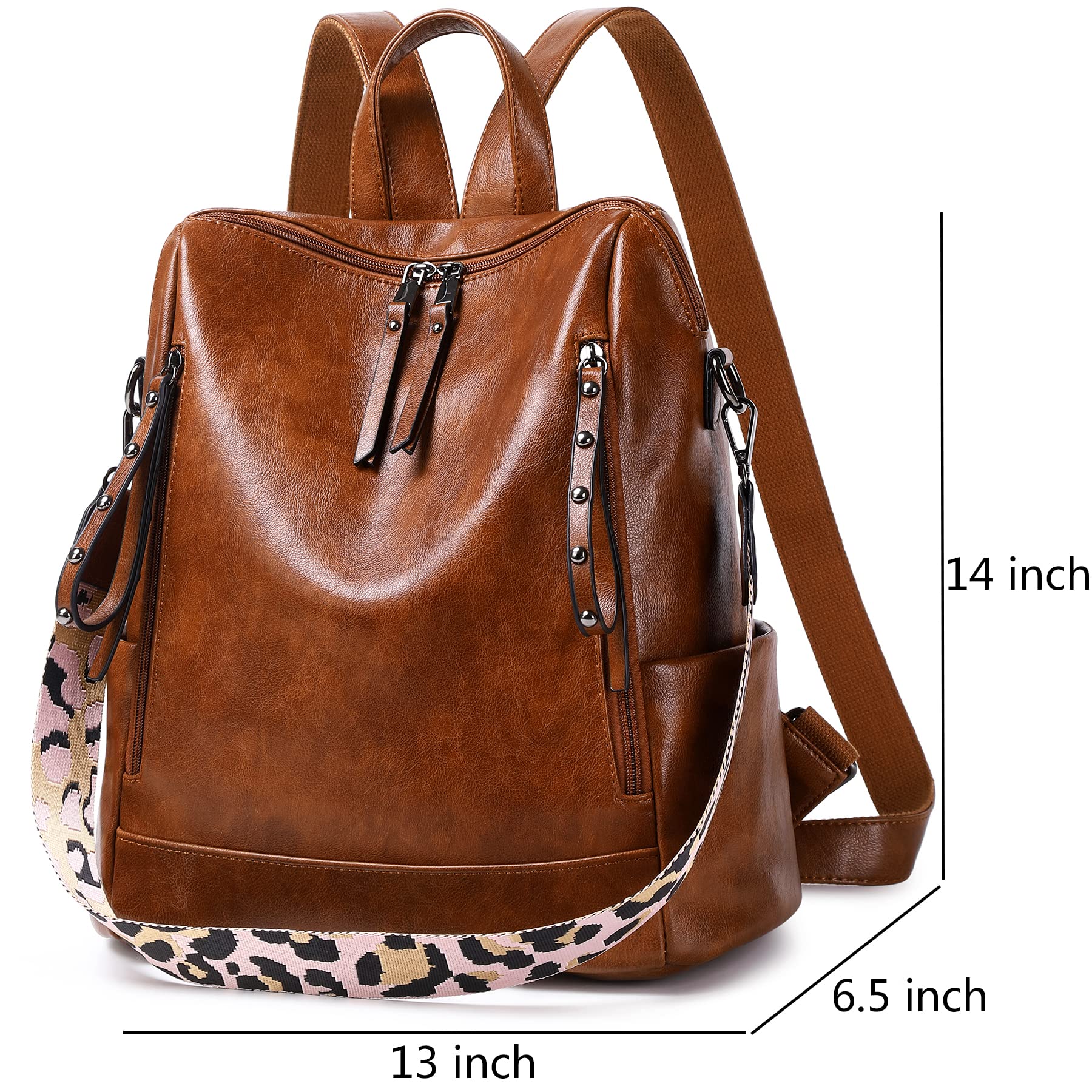 Stylish Leather Backpack Purse for Women - Fashionable Travel Backpack & Designer Shoulder Bag in Dark Red | Perfect for Work, Commute & Weekend Getaways