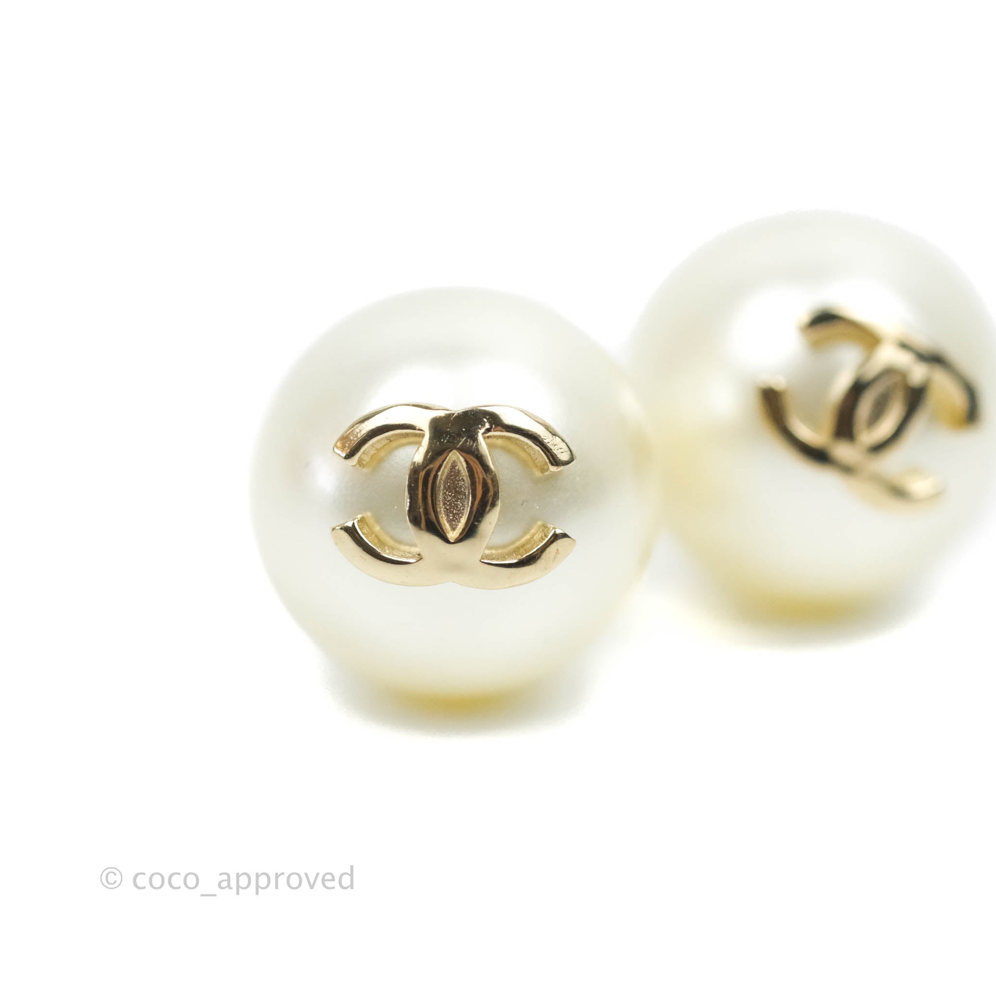 Chanel CC Crystal Earrings for Women - 19V Gold Tone Fashion Jewelry - Perfect for Parties, Weddings & Special Occasions
