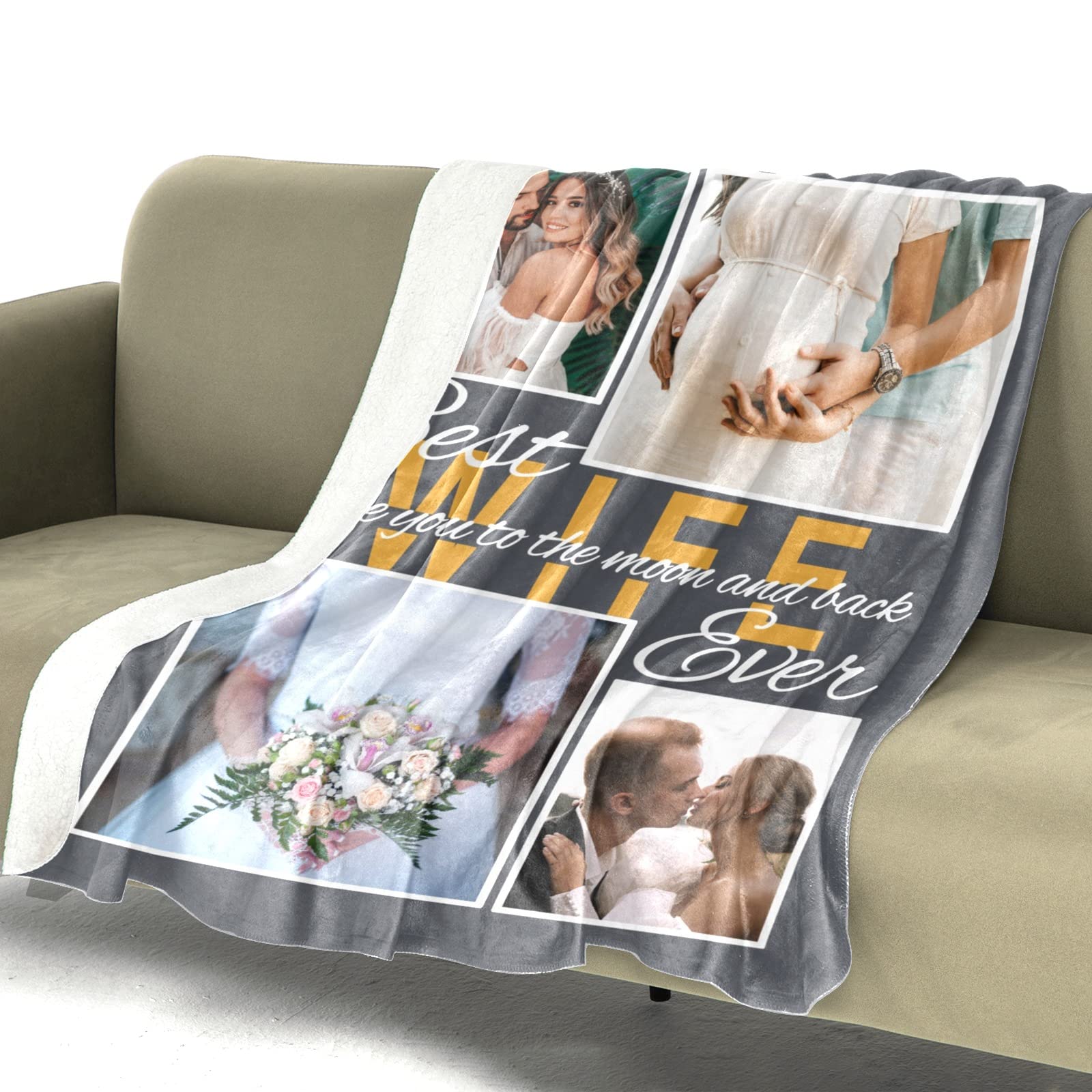 **Personalized Photo Blanket - Custom Blanket with Pictures for Mom, Dad, Kids, Couples & Friends - 30x40 Inch Sherpa Fleece - Perfect for Birthdays, Anniversaries & Gifts**