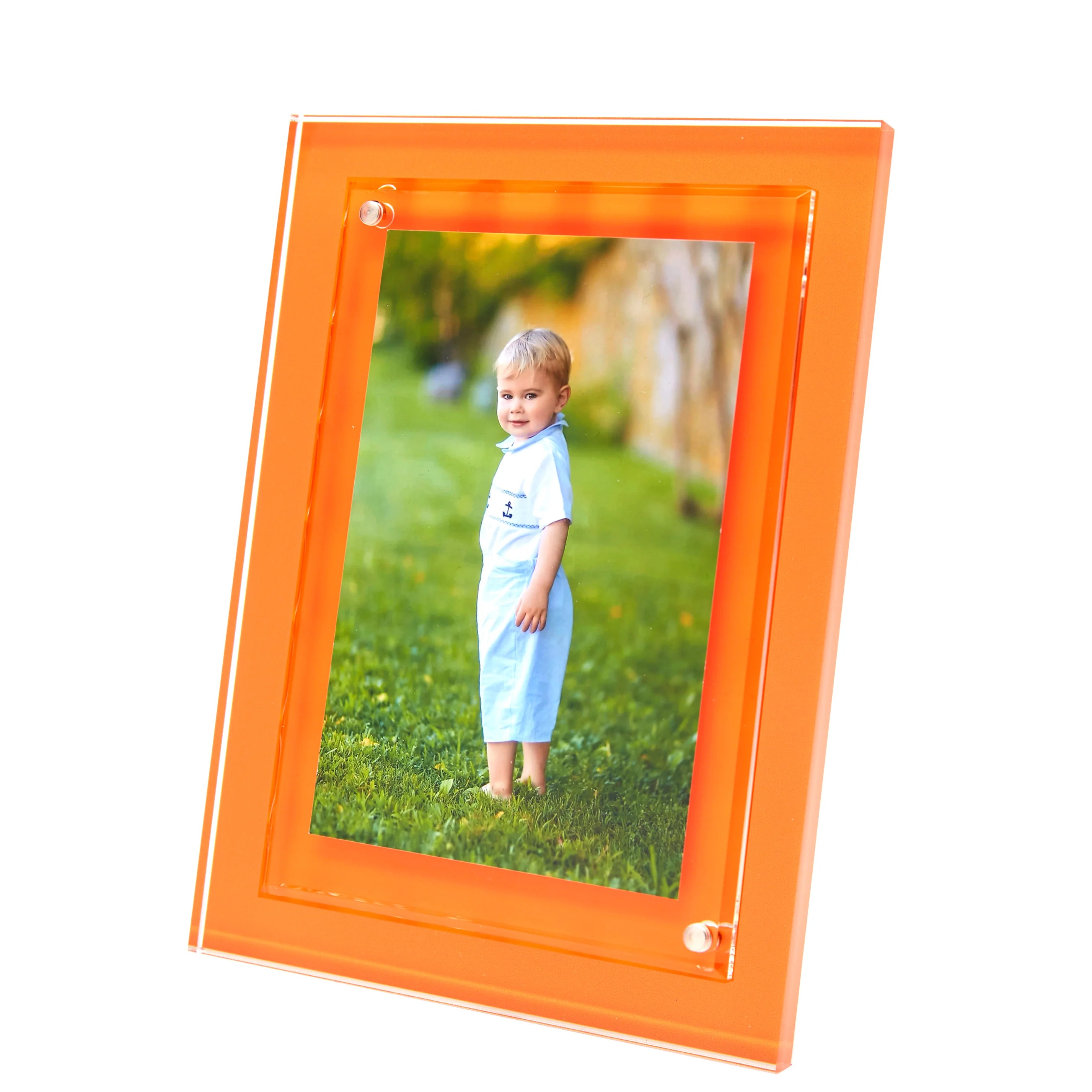 Vibrant Orange Acrylic Picture Frame - Modern Wall Decor for Home, Office & Gifts | Perfect for Displaying Photos, Artwork & Memories