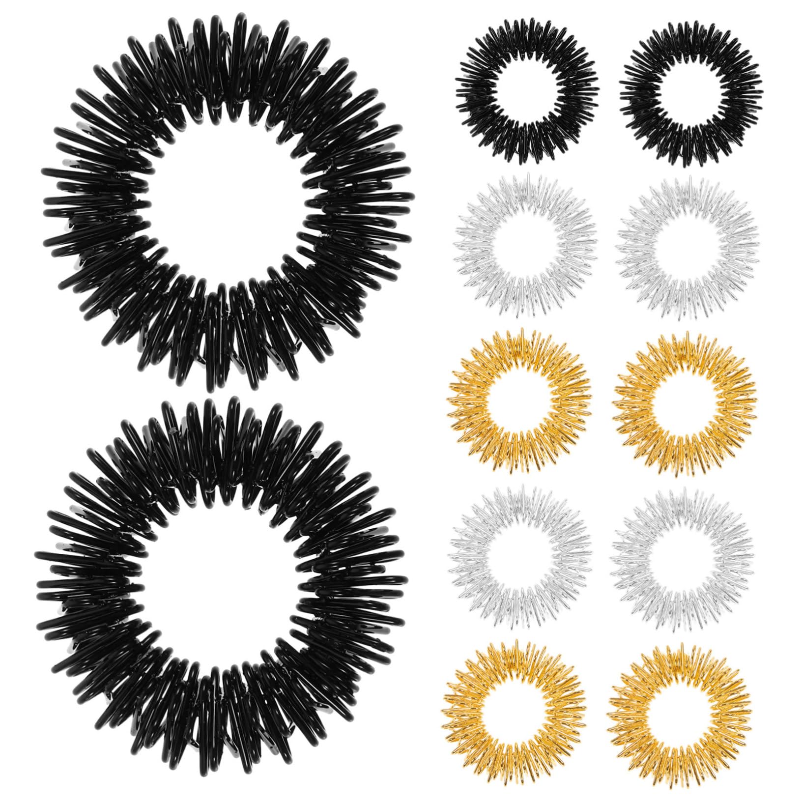 EXCEART Spiky Finger Massage Rings for Kids & Adults - Pain Relief Massager Roller for Hands & Fingers - Set of 6 PCS - Perfect for Stress Relief, Arthritis, and Muscle Relaxation at Home or Office