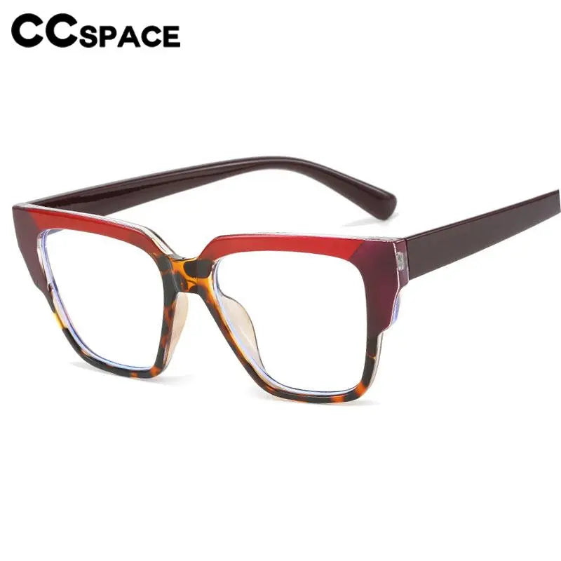 CCspace Women's Full Rim Square TR90 Titanium Eyeglasses 56855 - Lightweight & Durable Frame for Work, Reading & Everyday Fashion